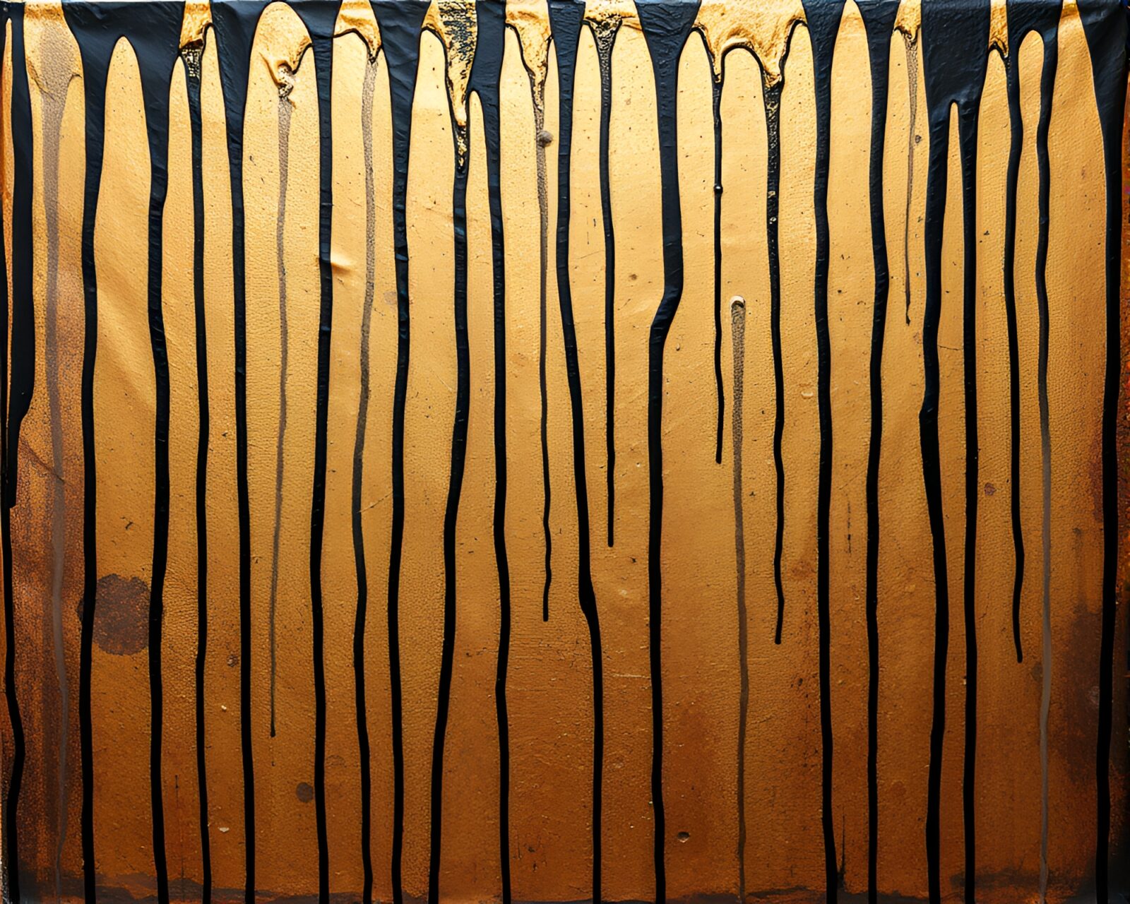 Bronze mosaic pattern with Morse code sprays and drips