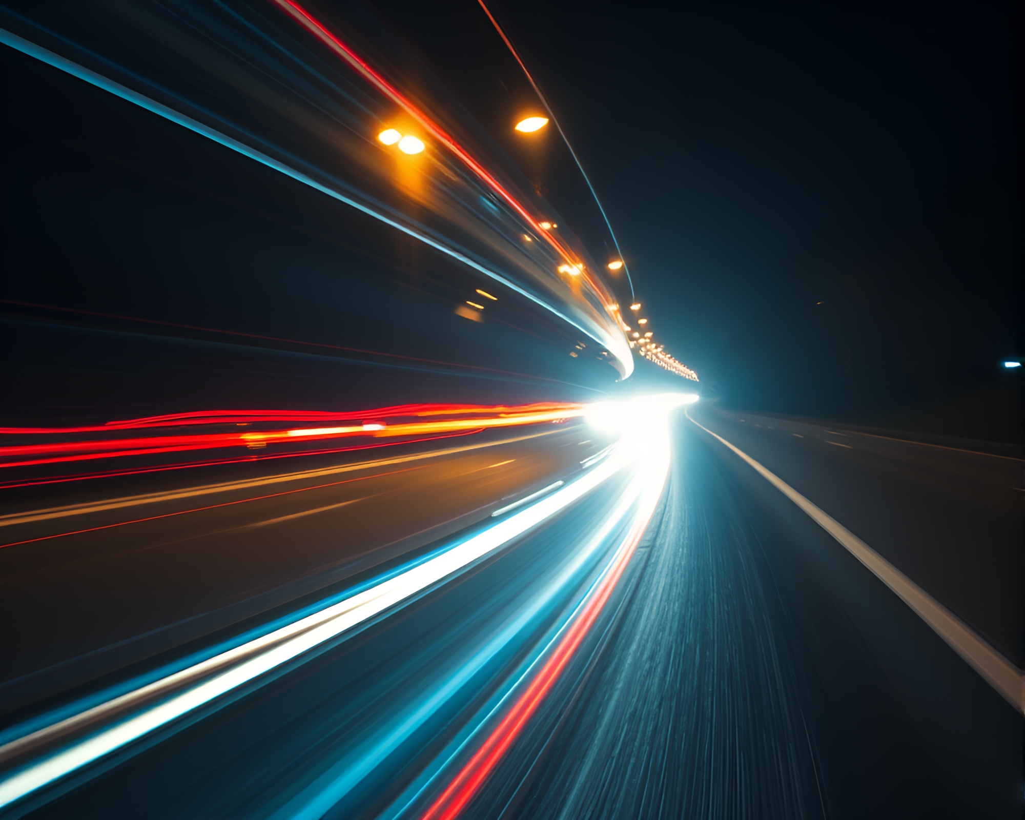 Enchanting Banshee Car Light Trails Composition – free AI stock image