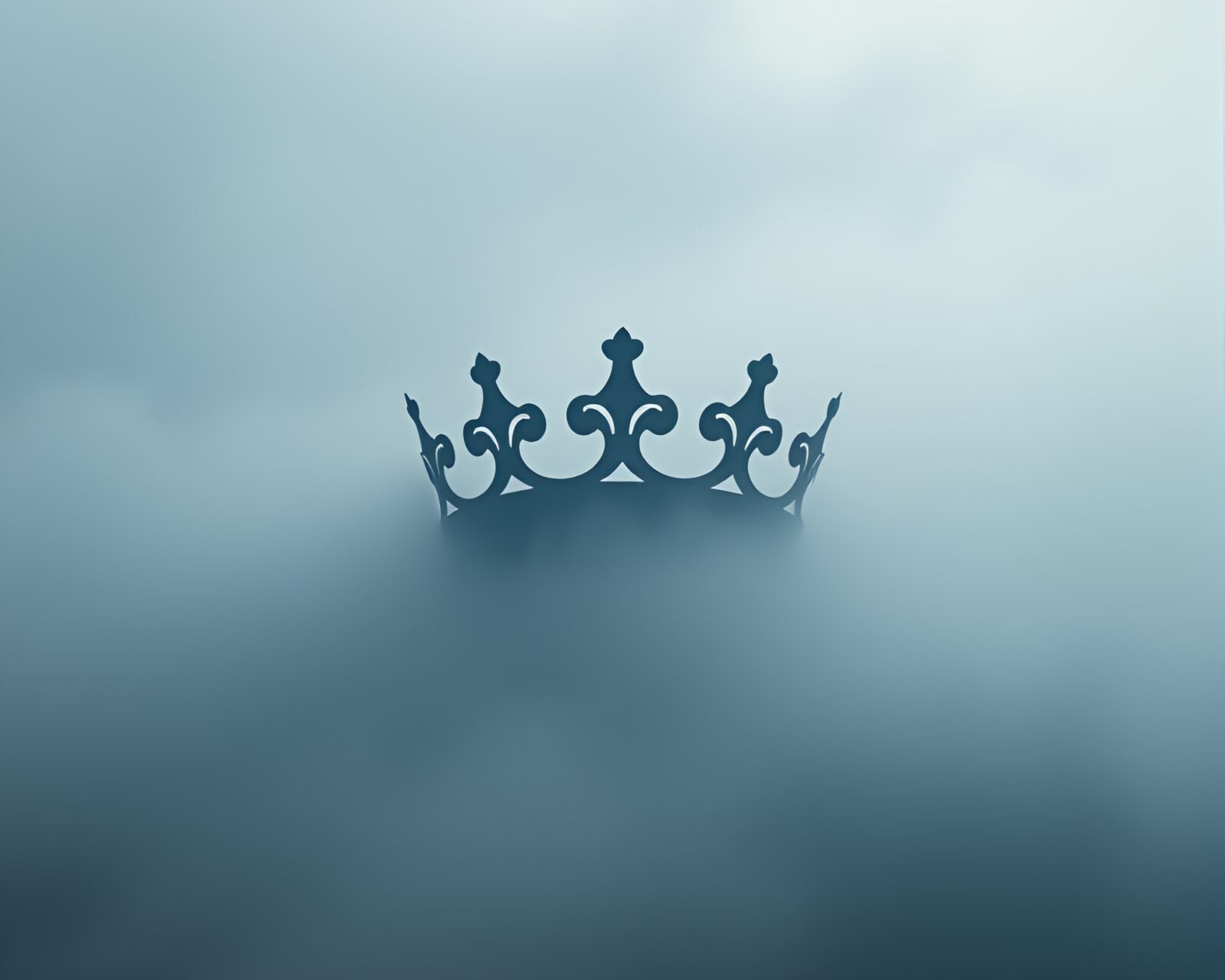 Medium shot of intricate paper cutout crown in fog