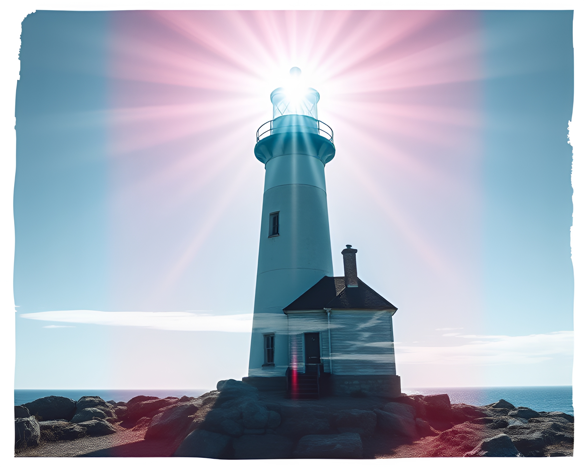 Abandoned Lighthouse Double Exposure Art – free AI stock image