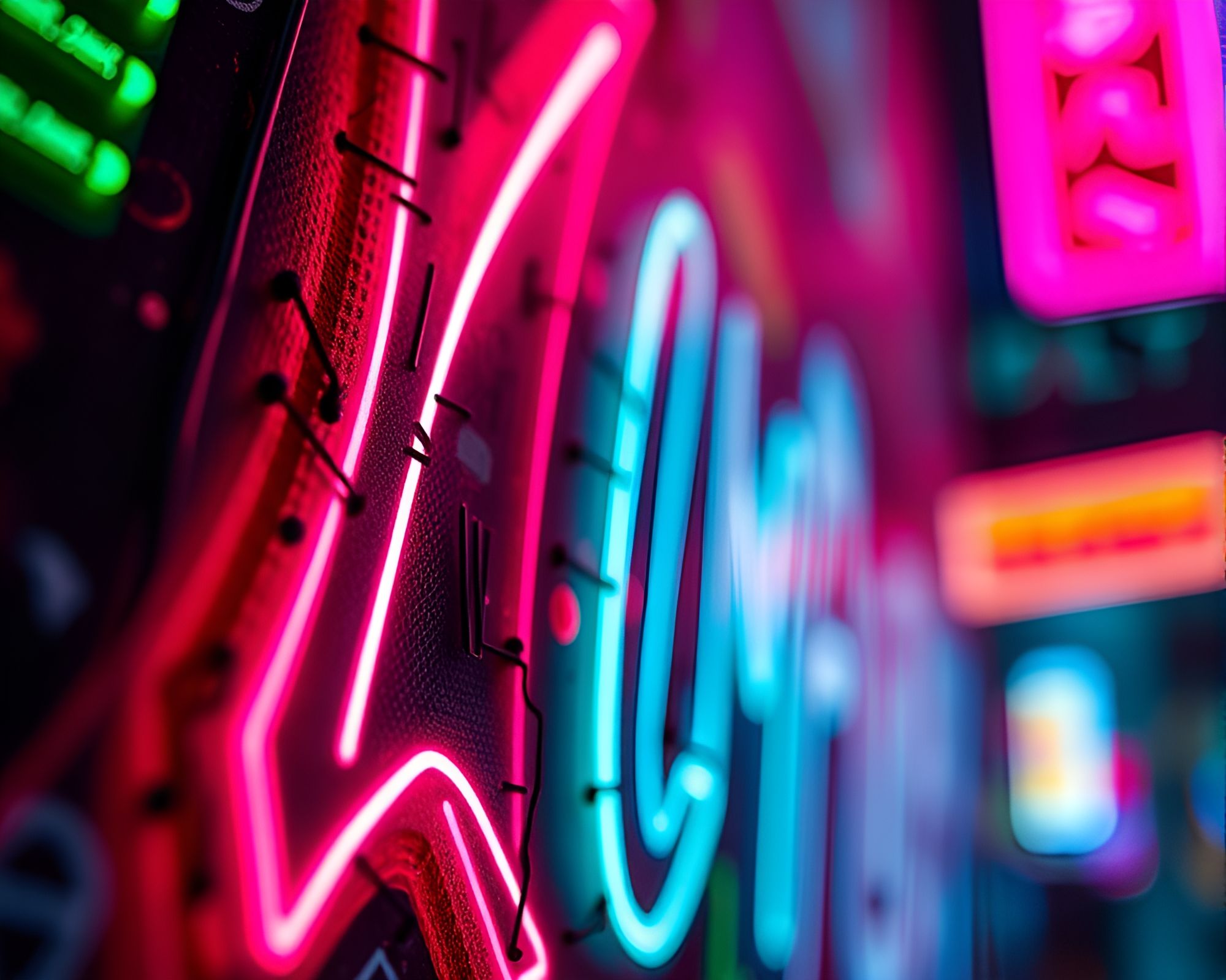 Neon Dream: Macro 8-Bit Graffiti Art – free AI stock image