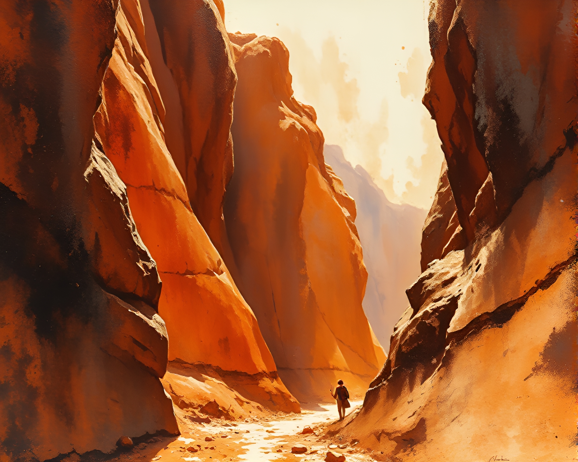 Iridescent Eroded Canyon Patina – free AI stock image