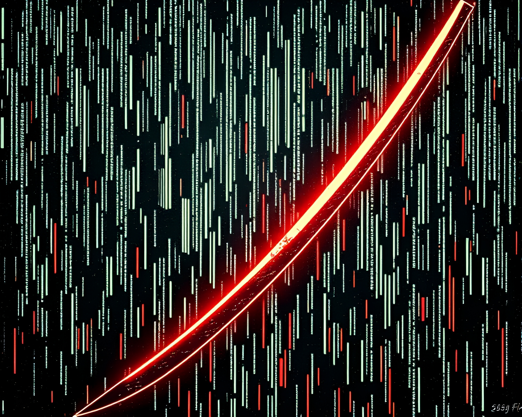 Samurai Sword Woodblock Print Marks Futuristic HUD – free AI stock image