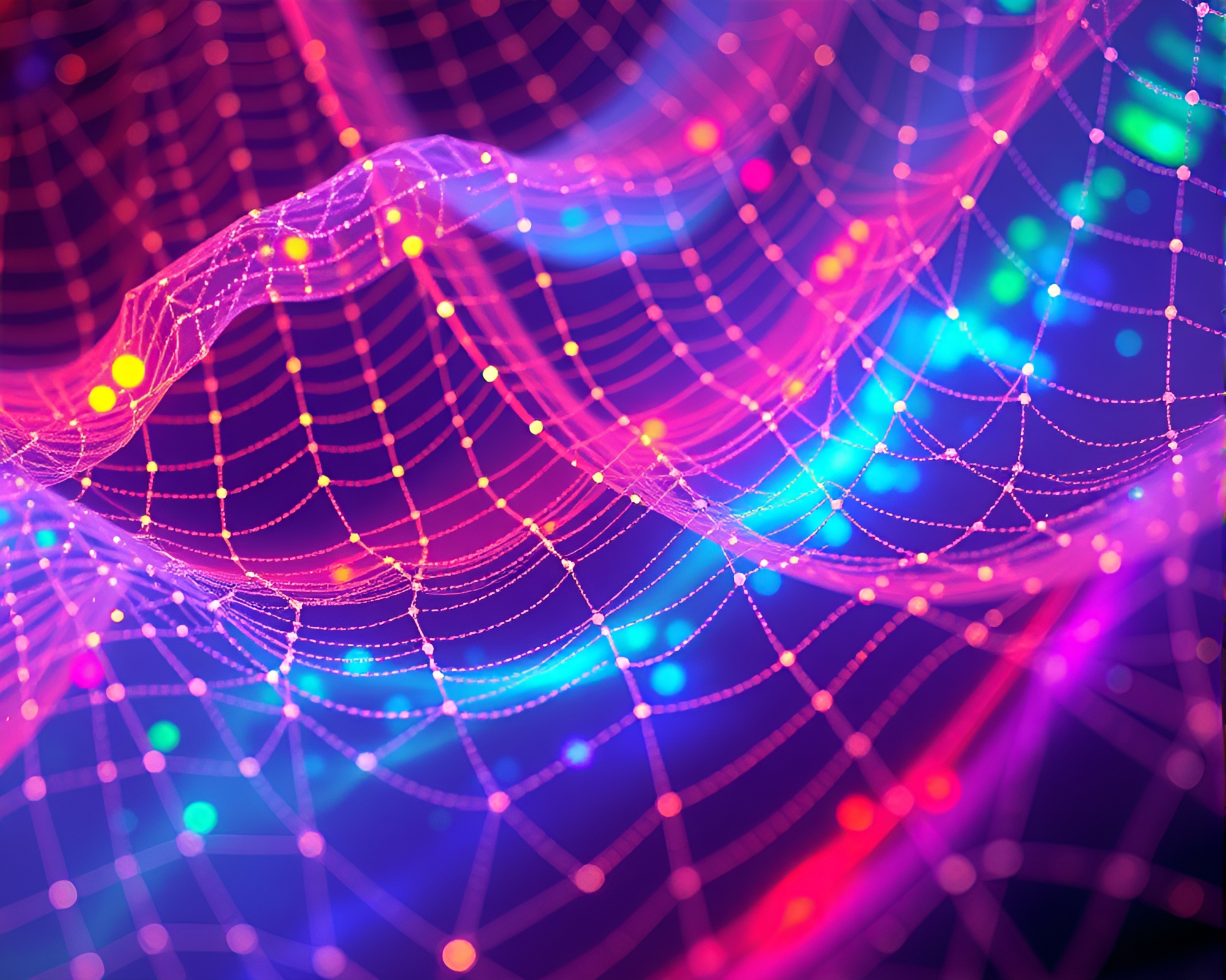 Retro Wave Grid with Jewel Tones and Hologram Effect – free AI stock image