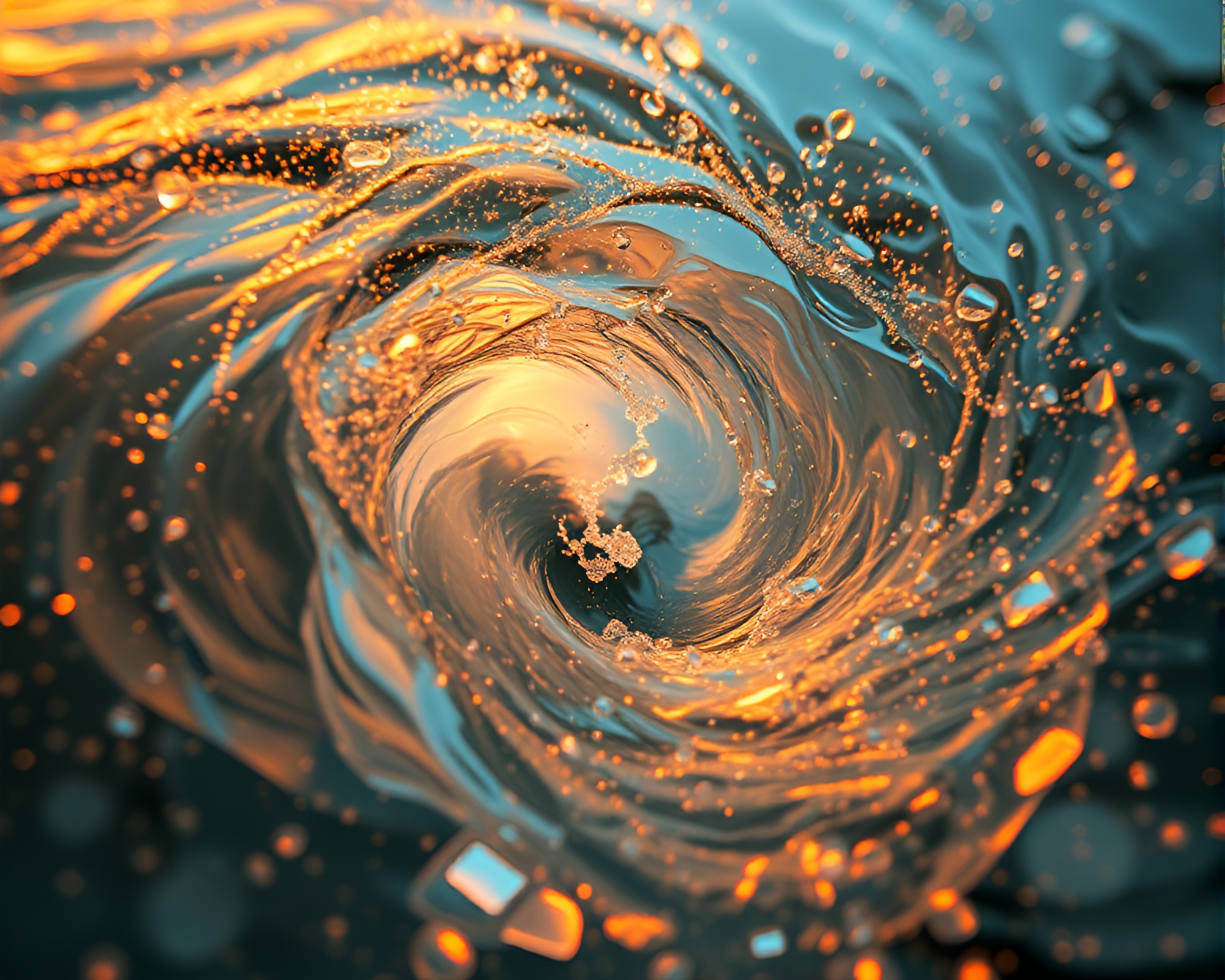 Nanobot Swarm in Water Whirlpool – free AI stock image