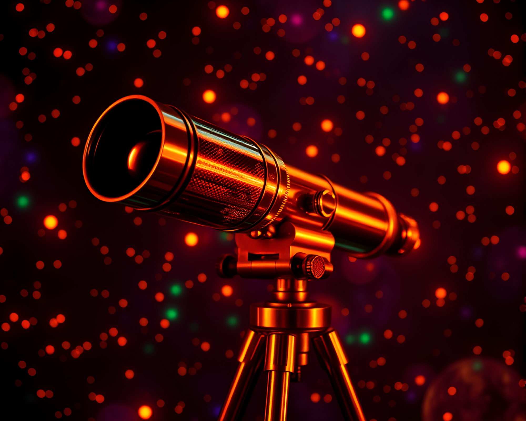 Mystical Striped Pattern Brass Telescope Sorcery Glow – free AI stock image