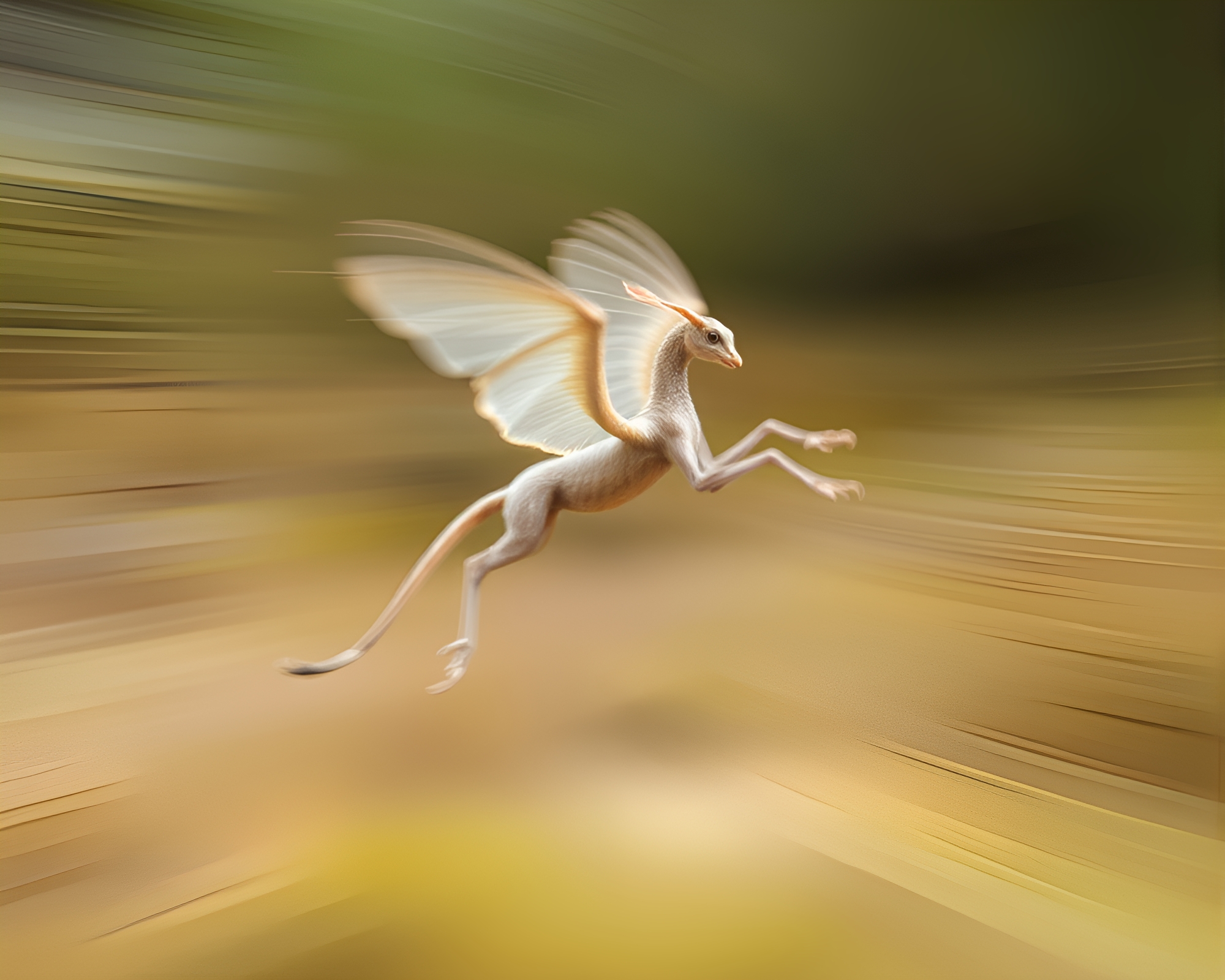 Chimera in Pan Motion Blur Among Milky Way Swirl – free AI stock image