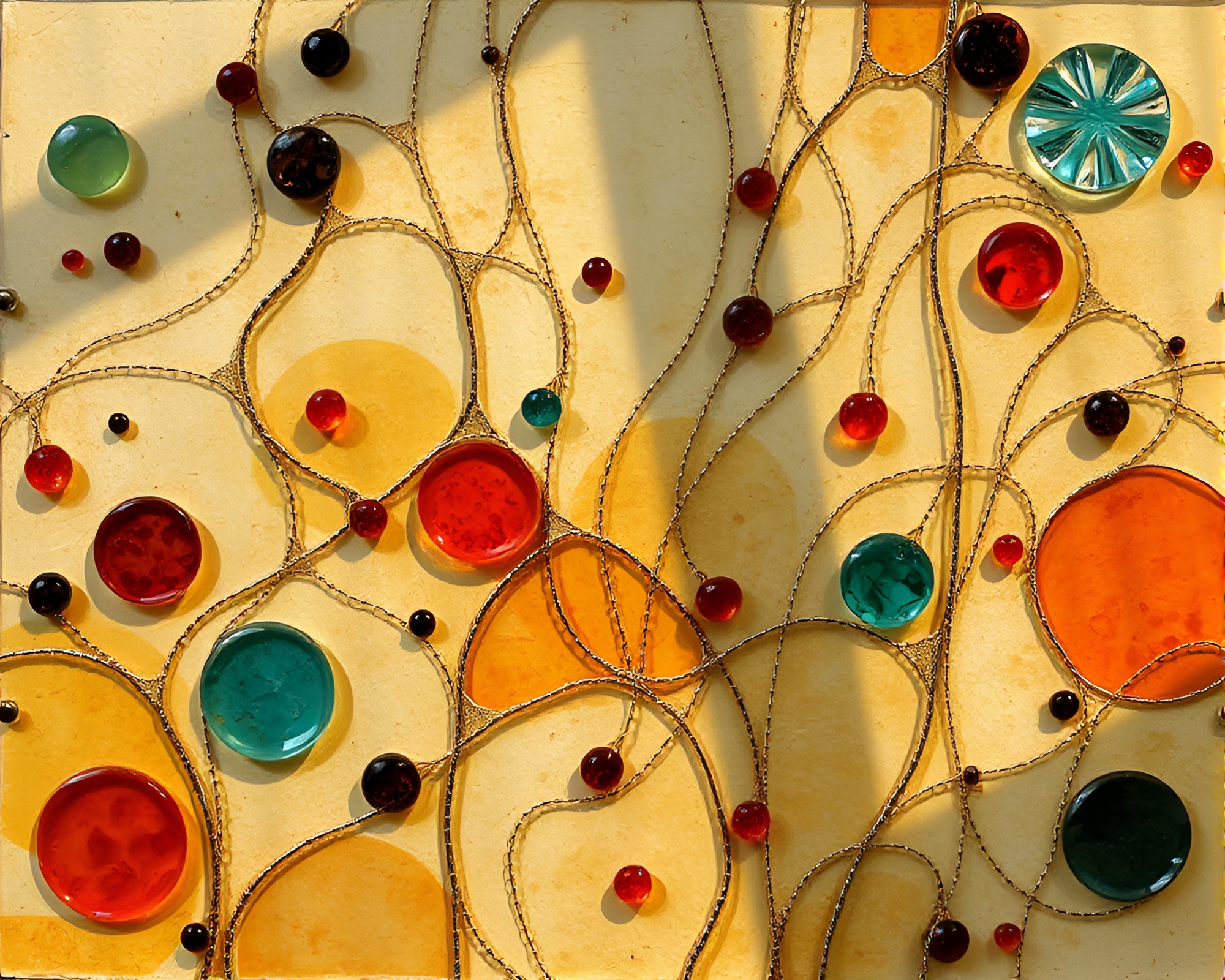 Encaustic Glass Mosaic: Murano Shadows Stitched Pattern – free AI stock image