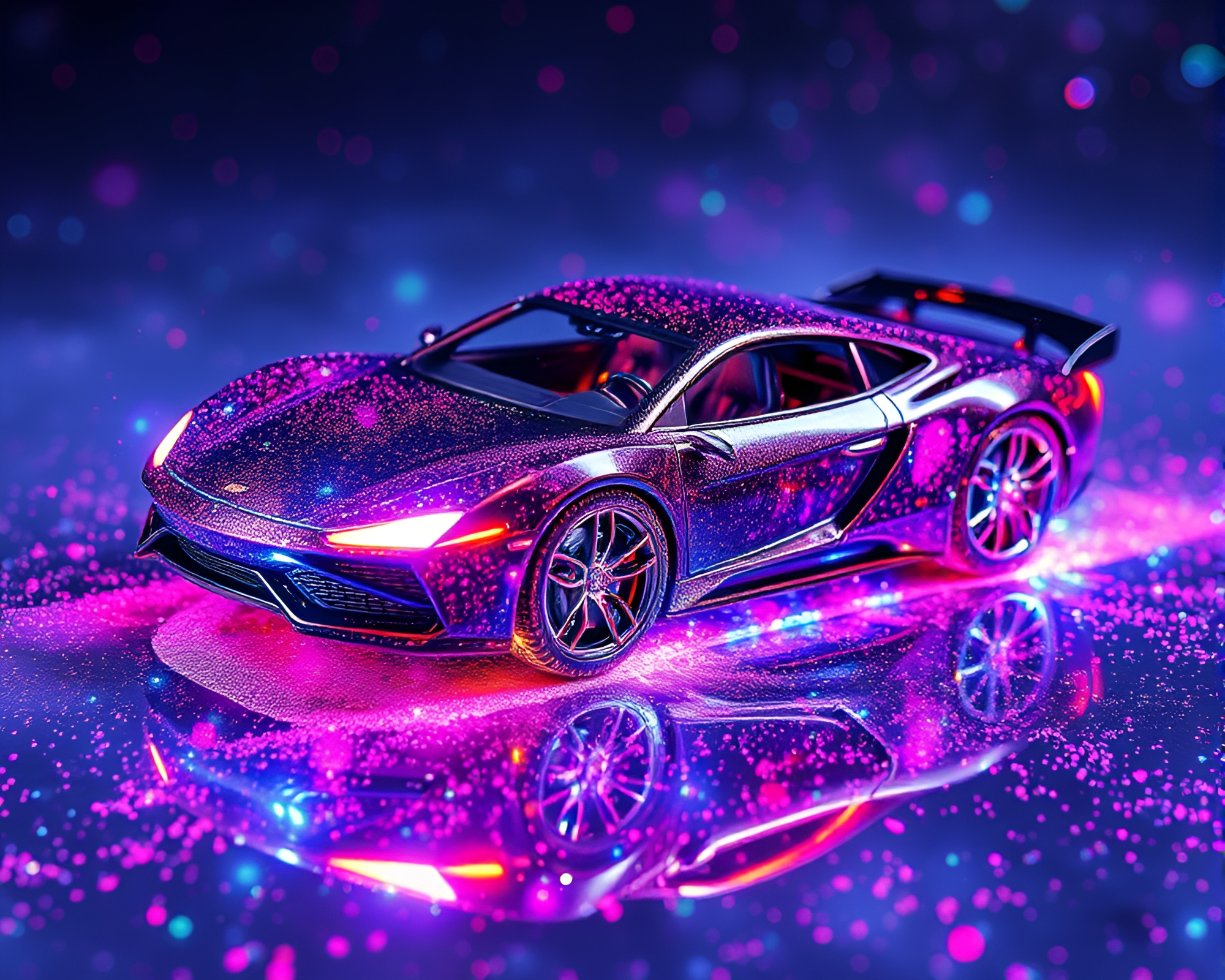 Futuristic Hover Car Racing Through Cosmic Dust Atmosphere – free AI stock image
