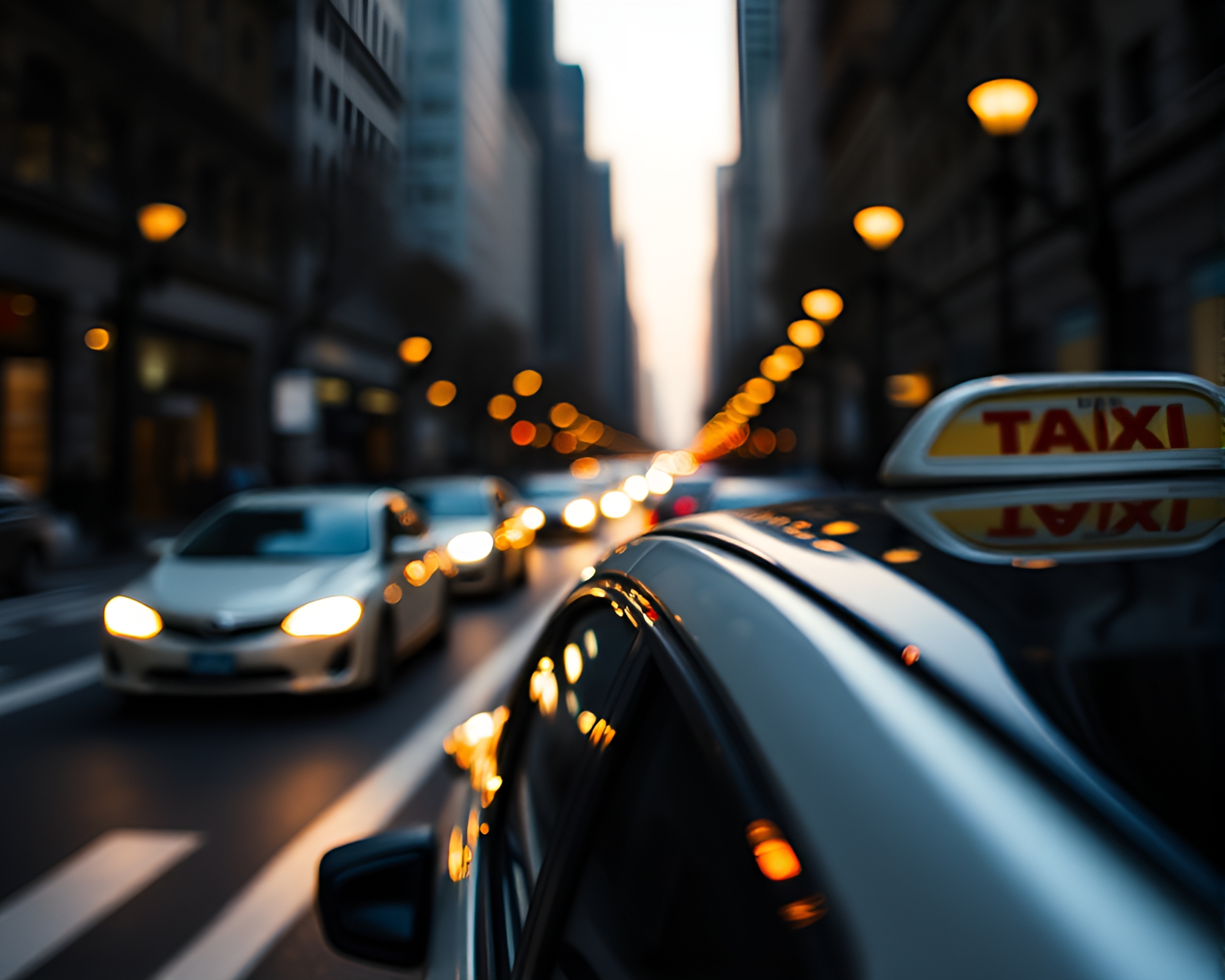 Taxi Streaks in Sacred Geometry Candlelit Shadow – free AI stock image