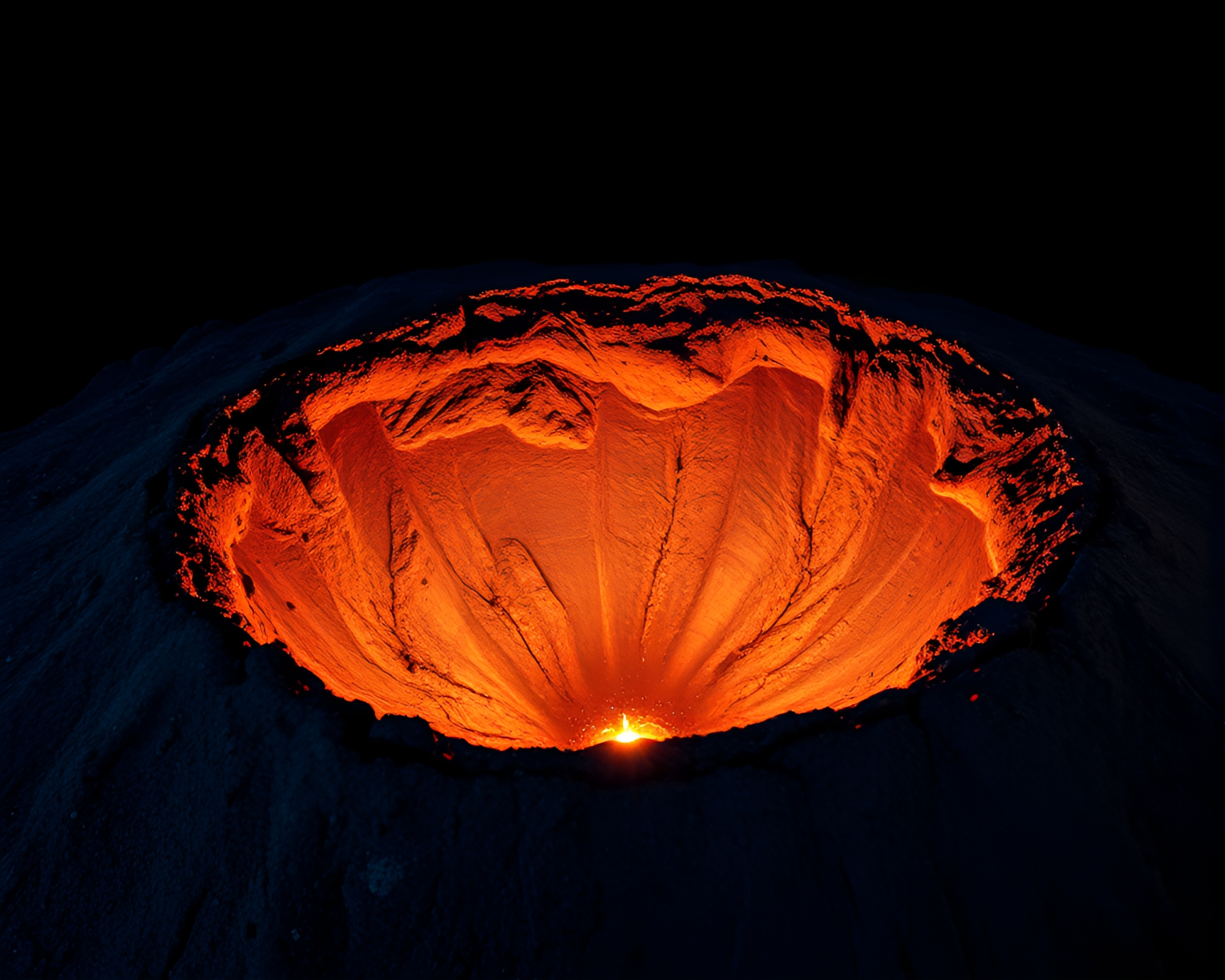 Rust Patina Disco Ball Glimmer in Volcano Crater – free AI stock image
