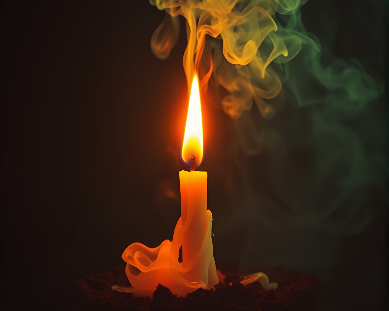 Mystical scene of volcanic eruption with retro futuristic vibes