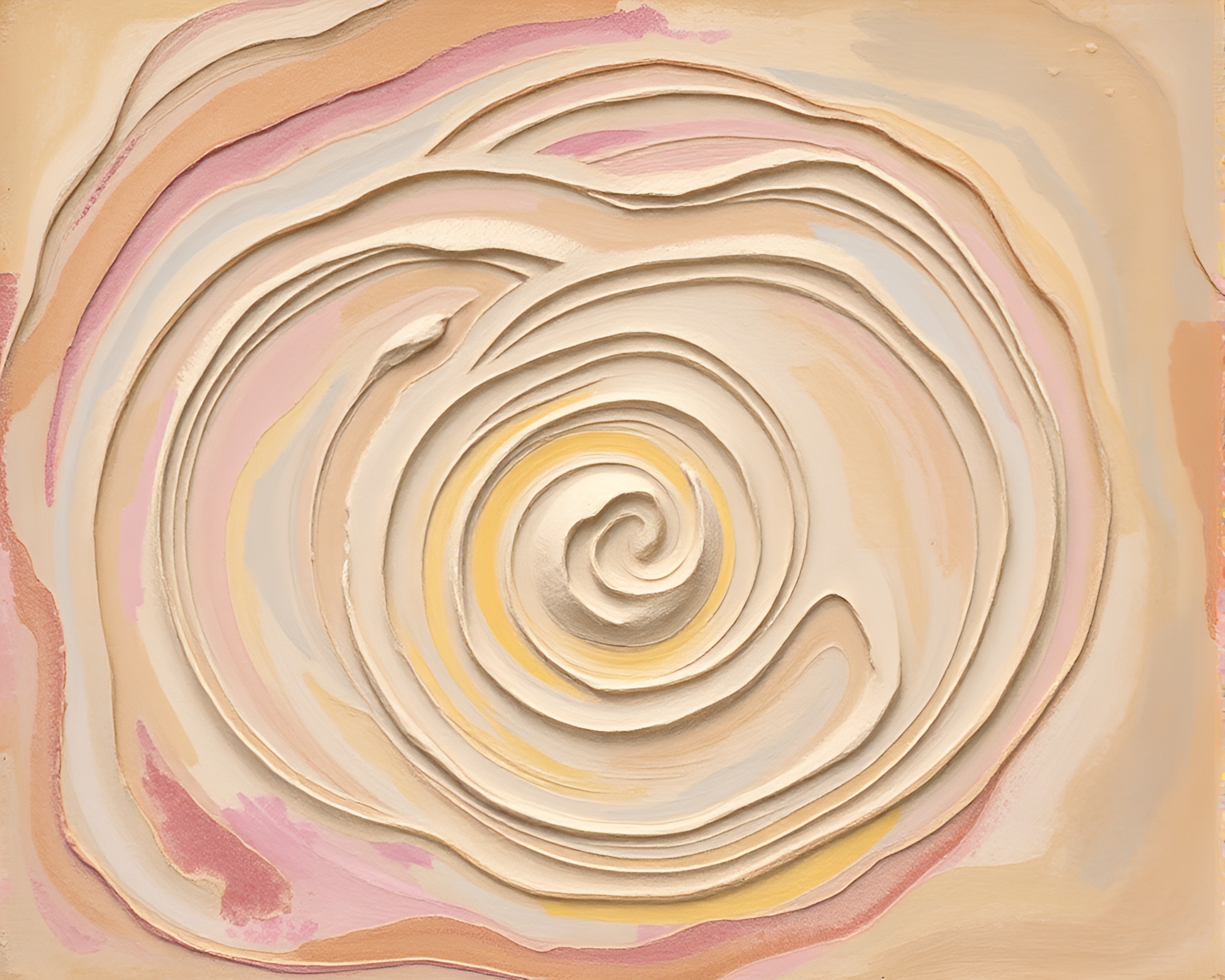 Expressive Dim Sum Basket in Washed-Out Sand Swirls – free AI stock image