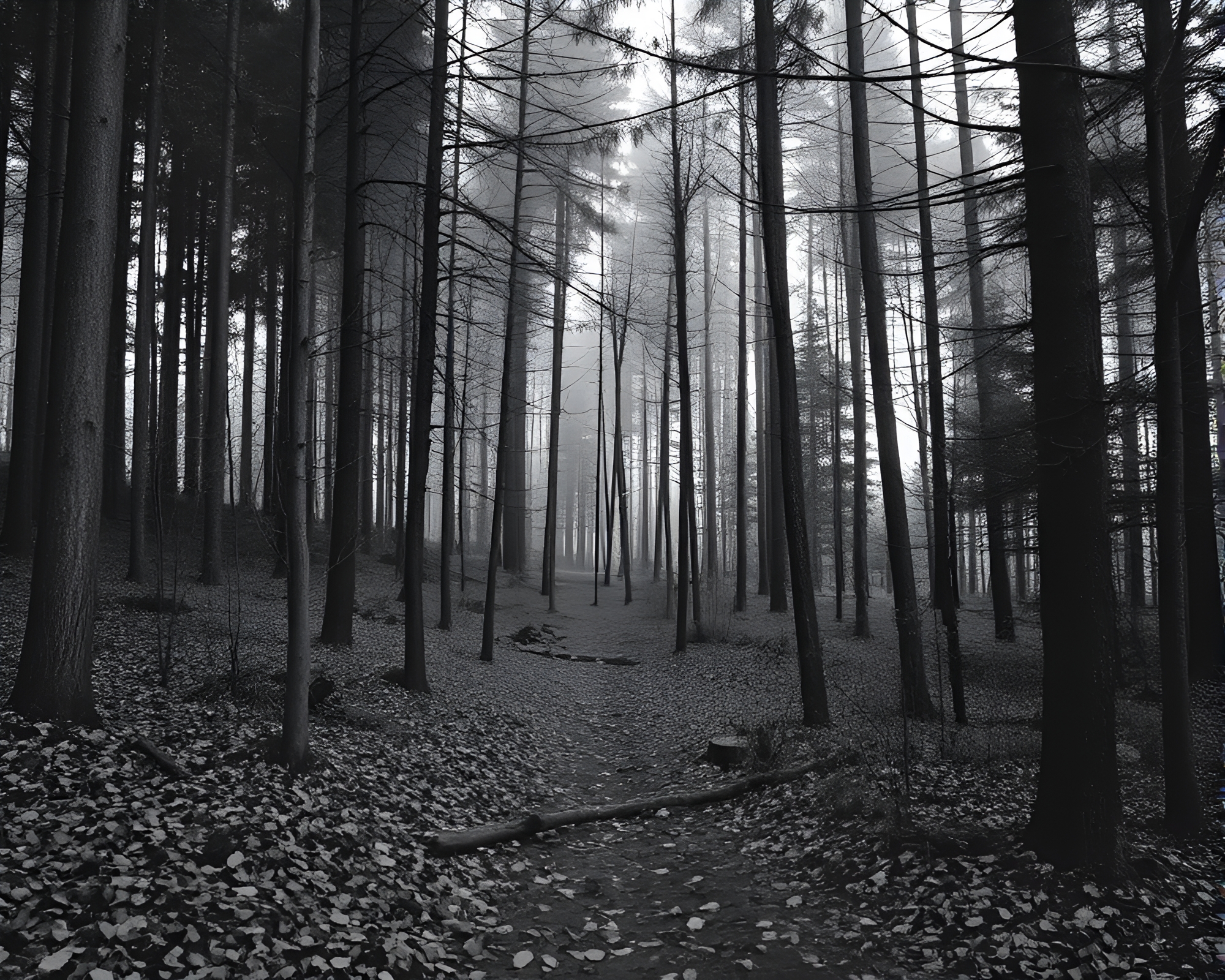 Mystical Forest Graffiti: Monochrome Tags Amidst Nature – free AI stock image