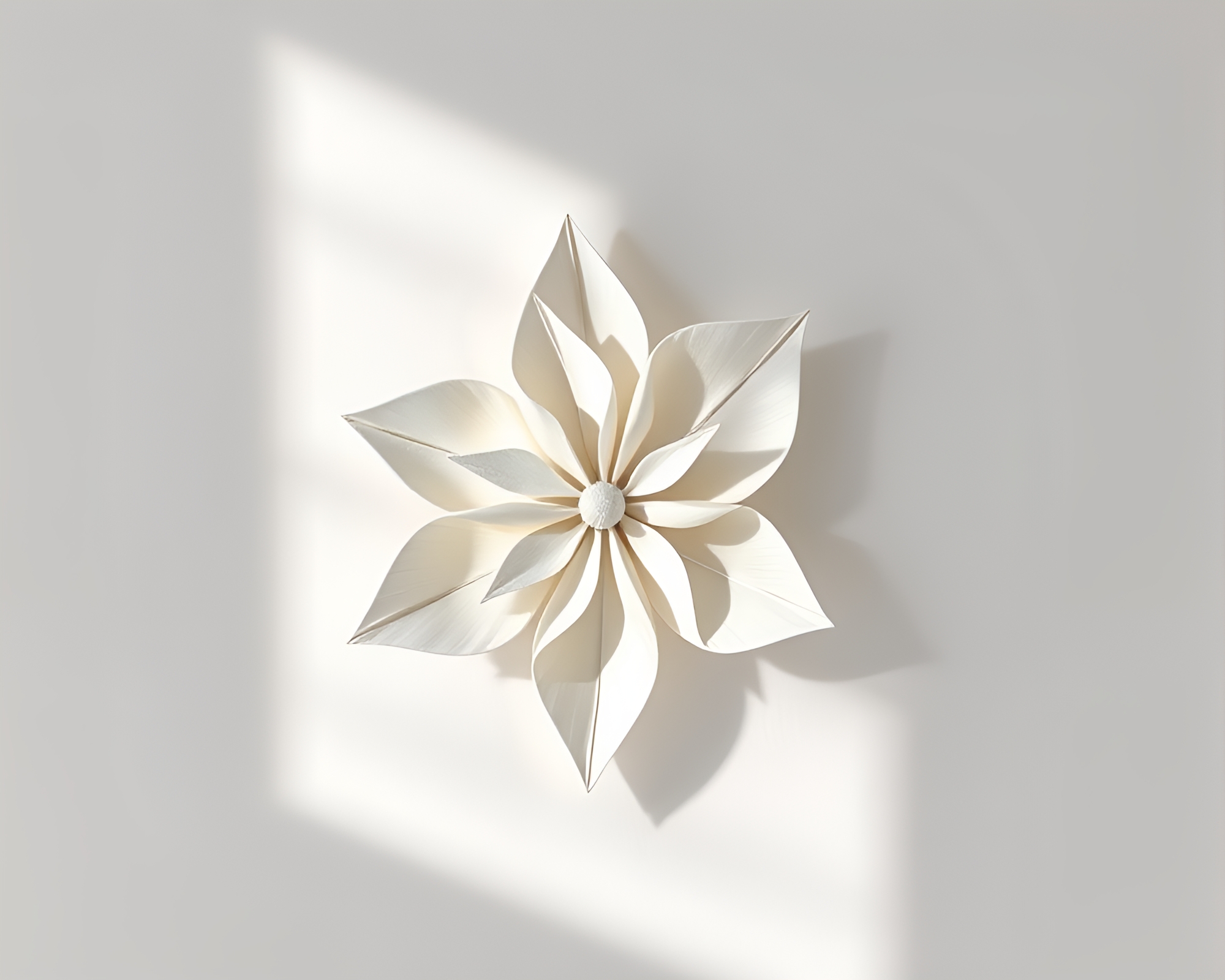 Elegant Origami Flower in Natural Frame – free AI stock image