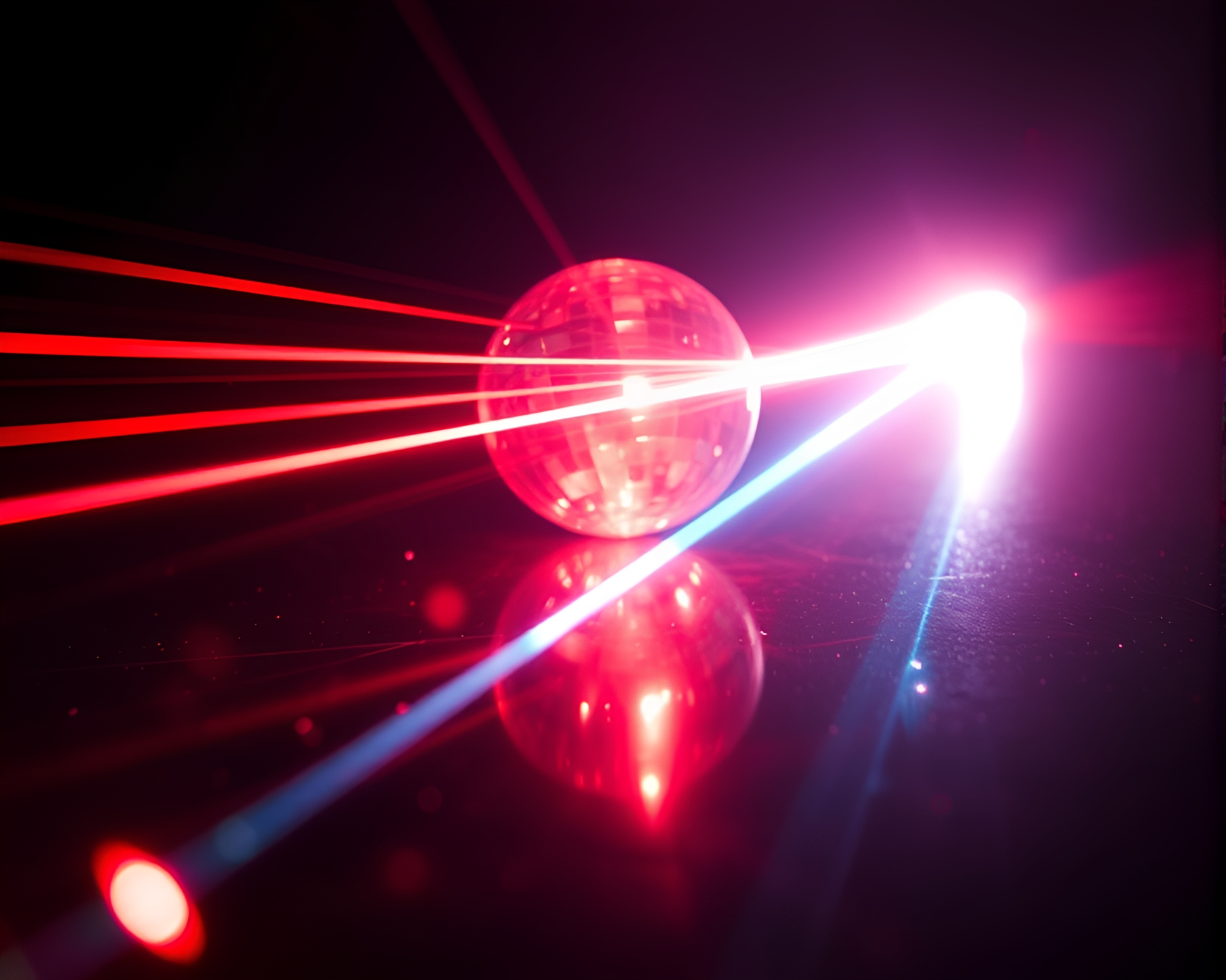 Laser Sword Disco Ball Reflection – free AI stock image