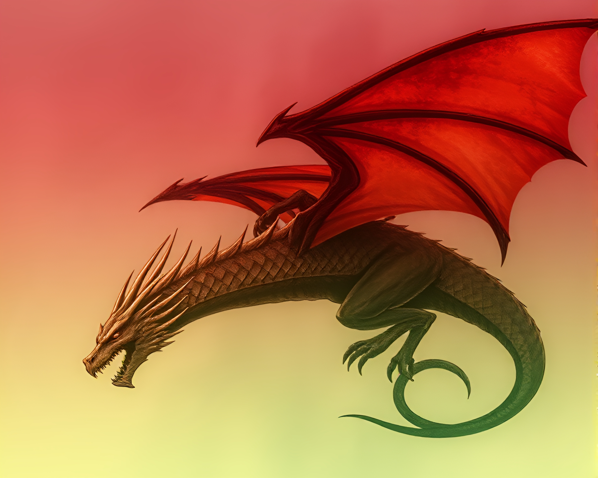 Enchanting Dragon in Earth Tones Fantasy Scene – free AI stock image