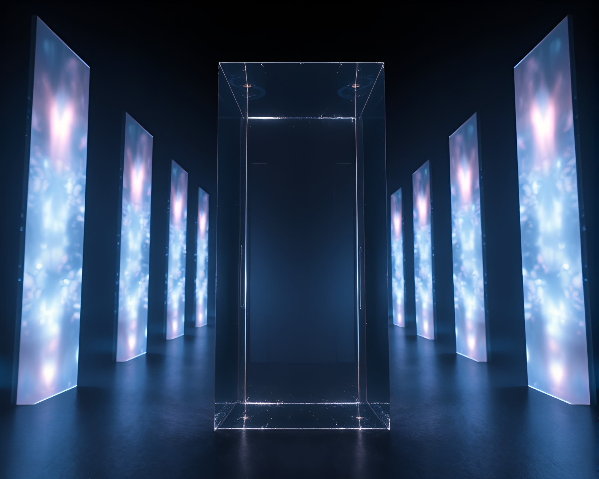 Monolithic Glass Distortion: Theatrical Subsurface Scattering – free AI stock image