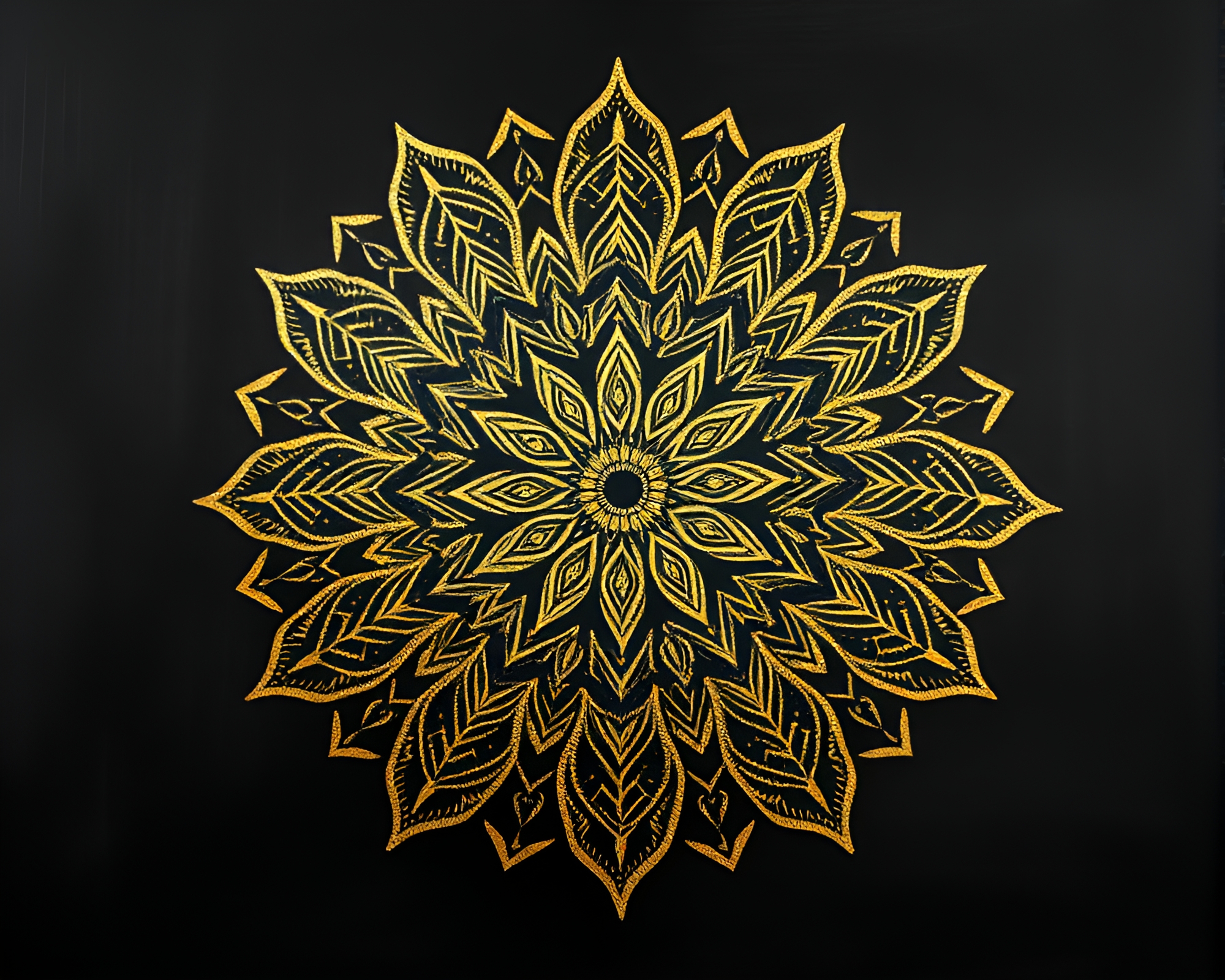 Intricate Mandala Design with Gold Foil Elements – free AI stock image