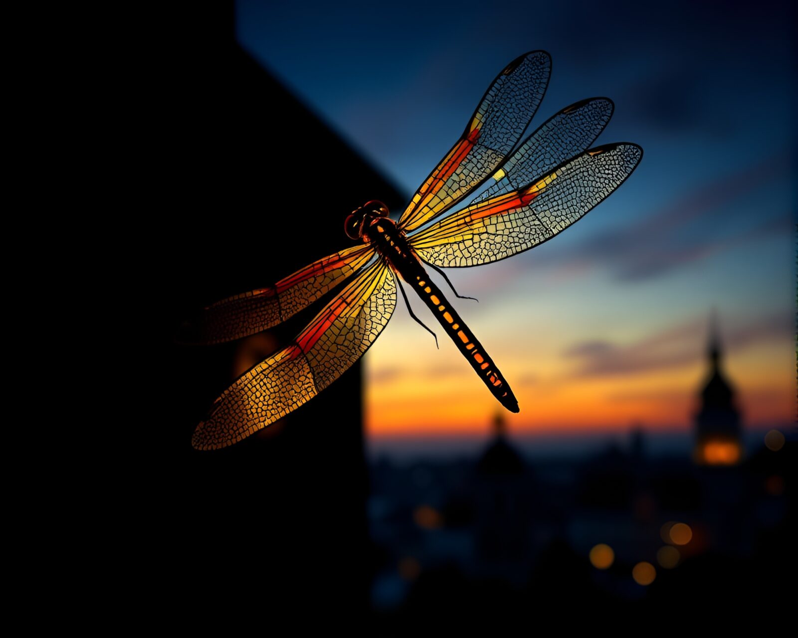A stunning architectural rendering of a dragonfly mosaic