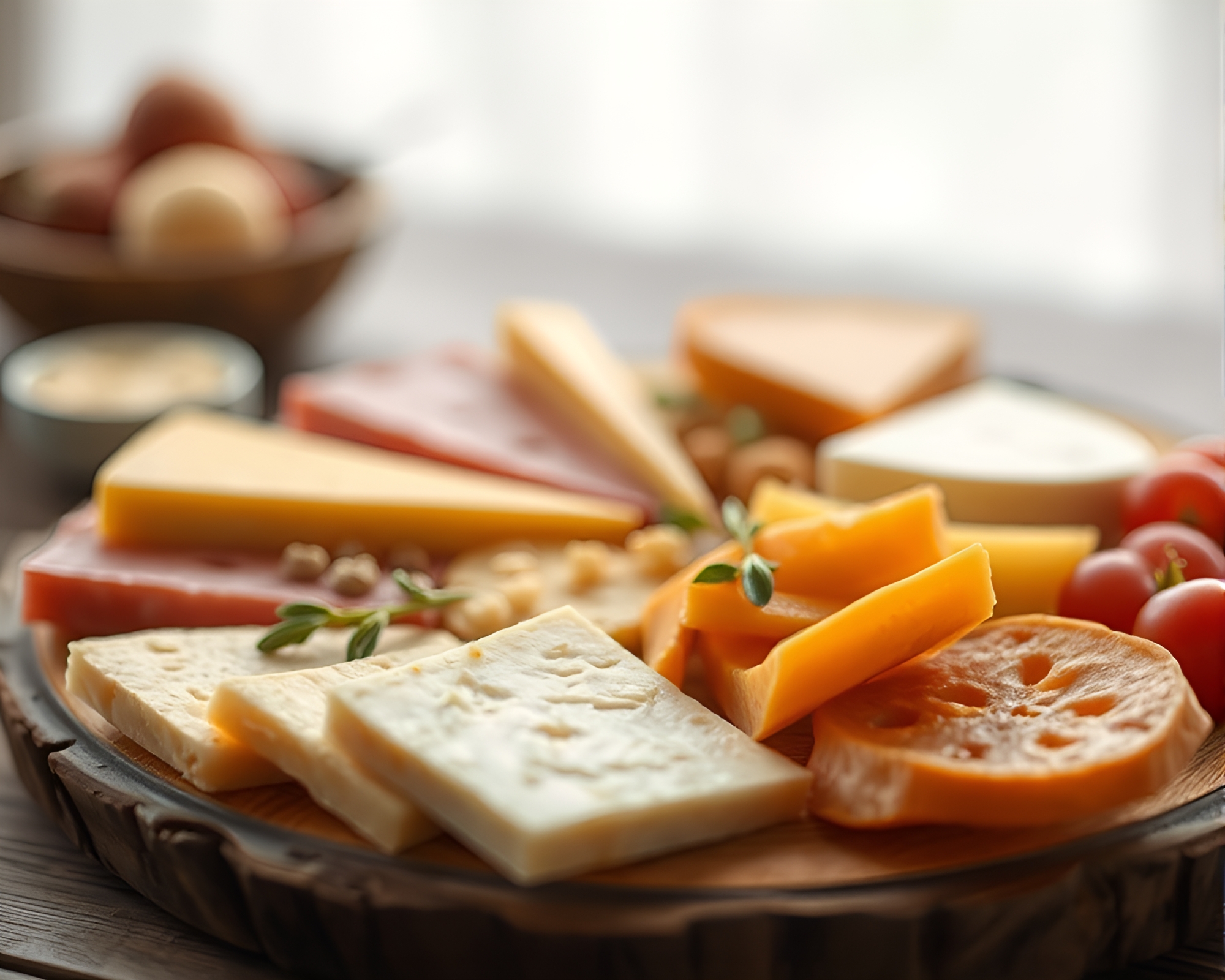 Surreal Cheese Platter in Soft Pastels – free AI stock image