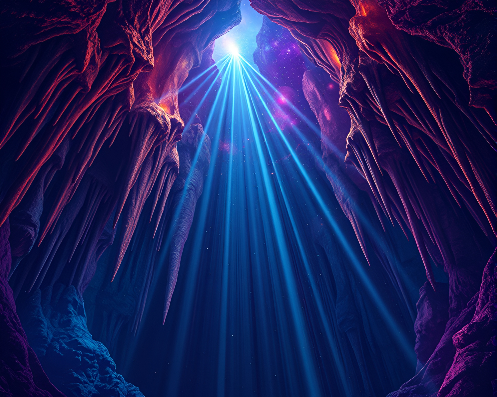 Laser Beam Cave Stalactites Vector Art – free AI stock image