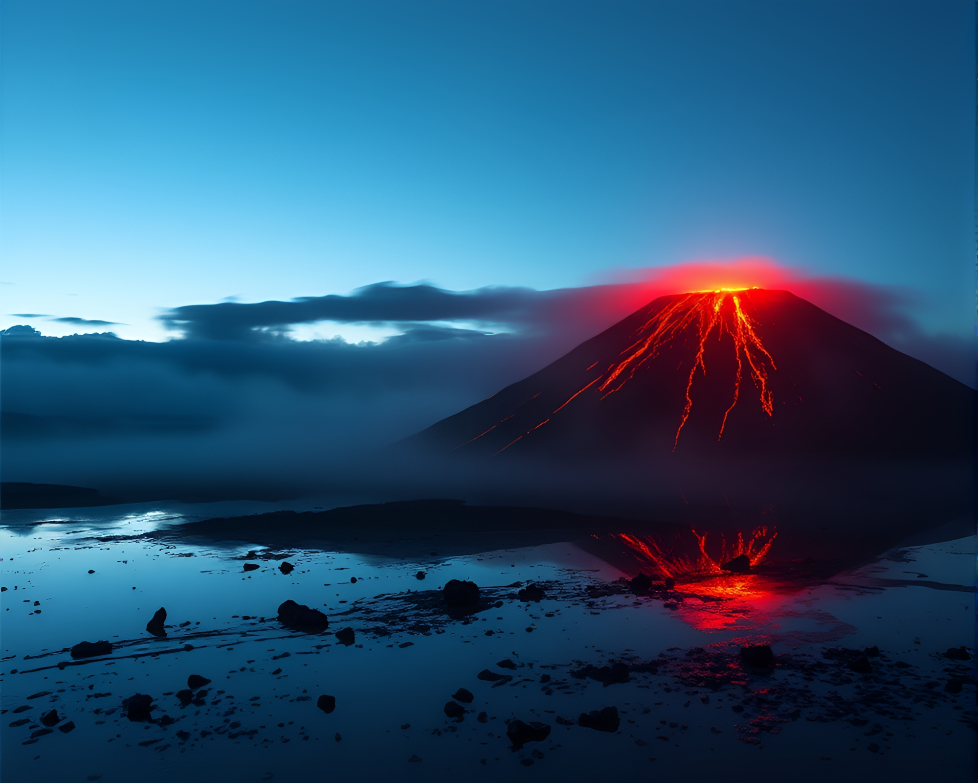 Écorché study in volcanic ash, Morse code reflections – free AI stock image