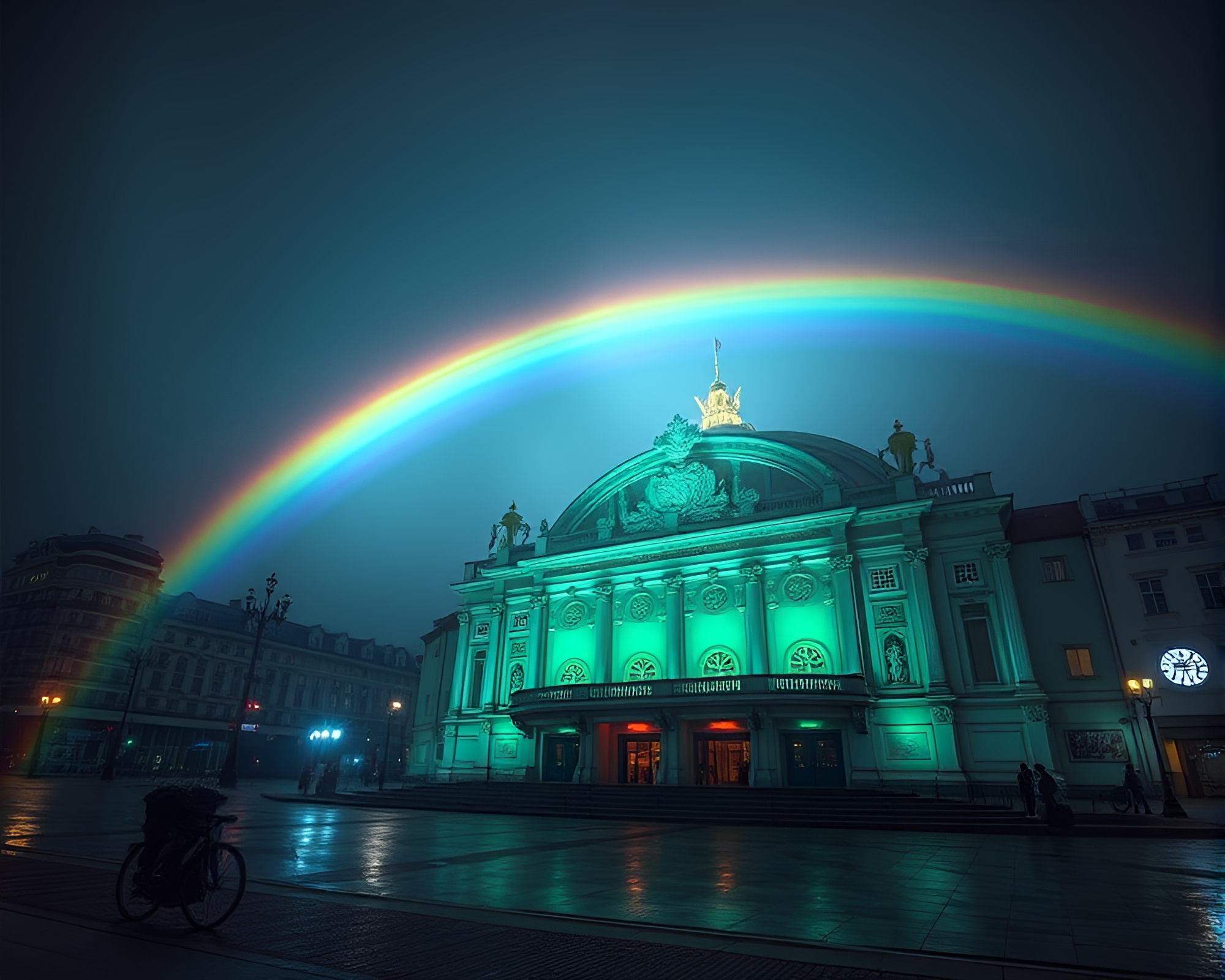 Banshee in Rainbow Refraction Opera-House Glow – free AI stock image