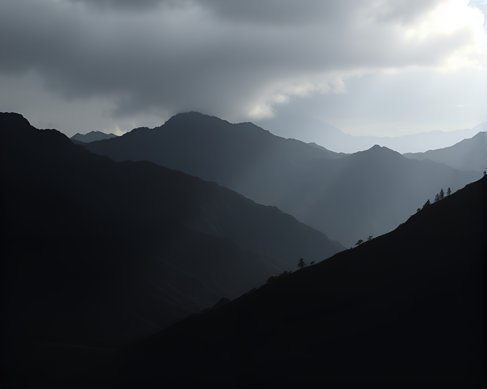 Ethereal Valley Shadow Silhouette Bio-Organic Composition – free AI stock image