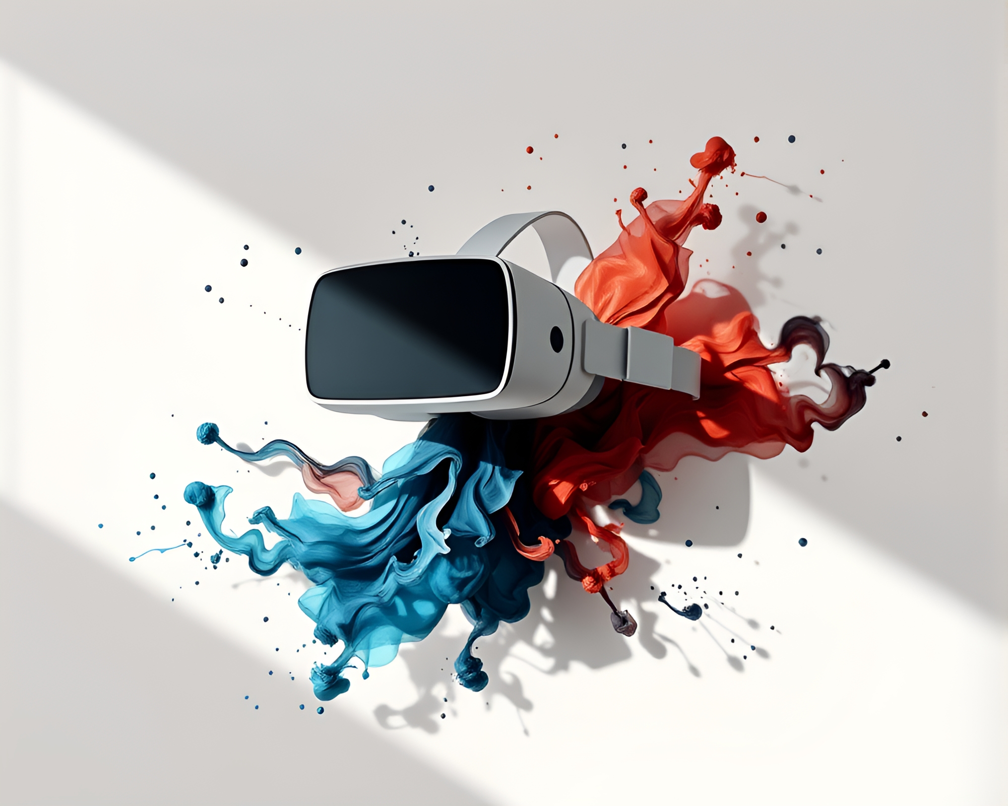 Virtual Origami: Ink Splashes in Soft Shadows – free AI stock image