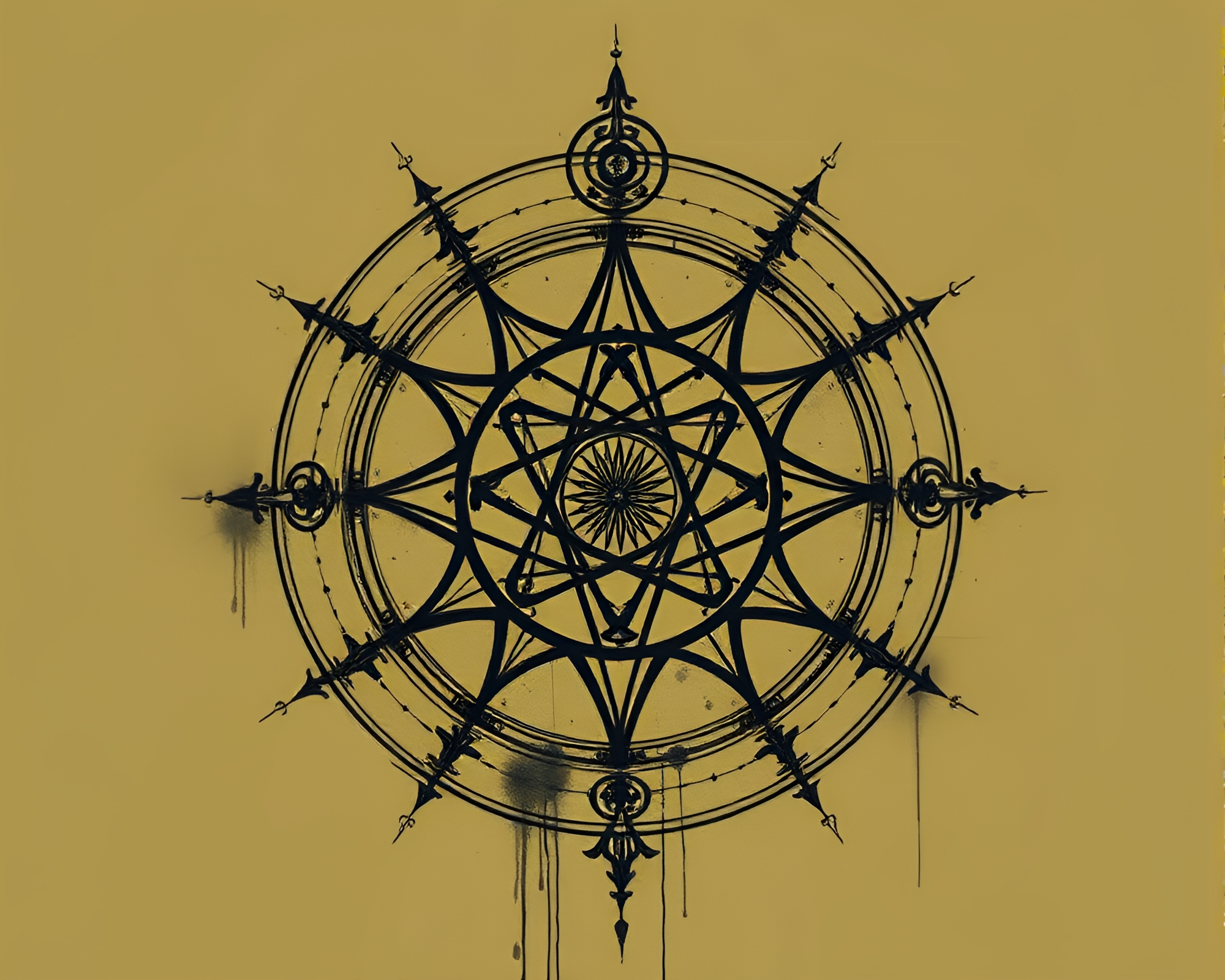 Alchemical Symbols Charcoal Sketch Artwork Tight Crop – free AI stock image
