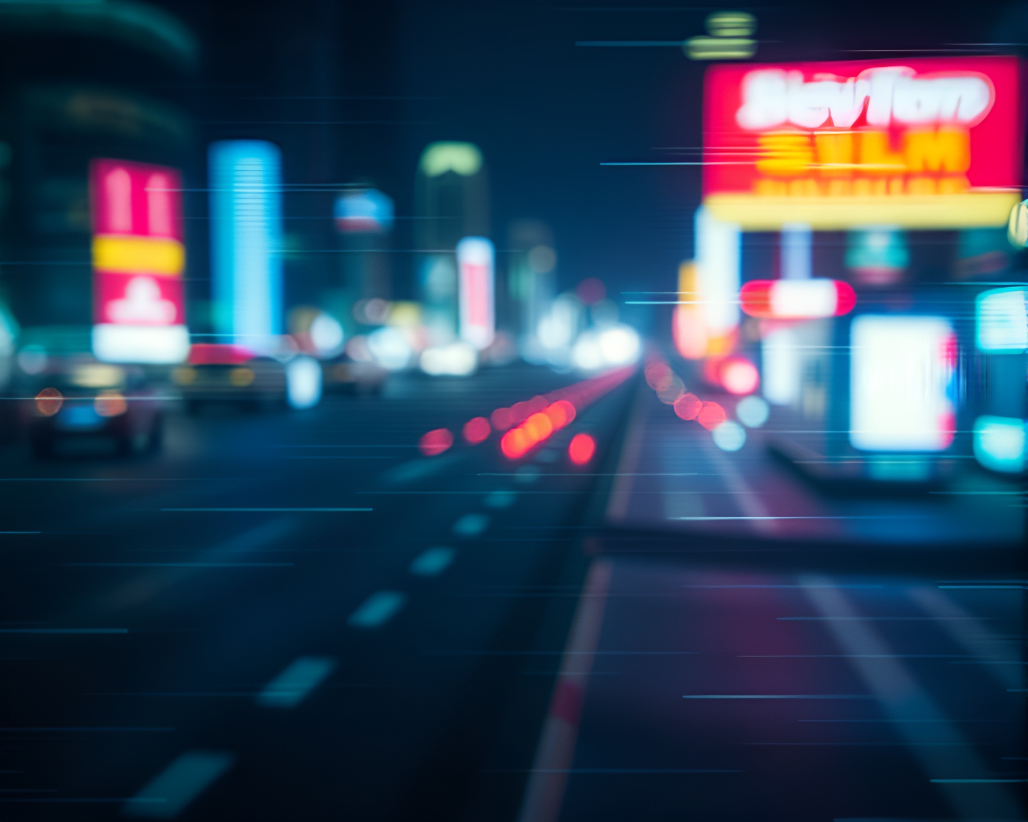 Digital Glitch Cityscape with Tilt-Shift Miniature Effect – free AI stock image