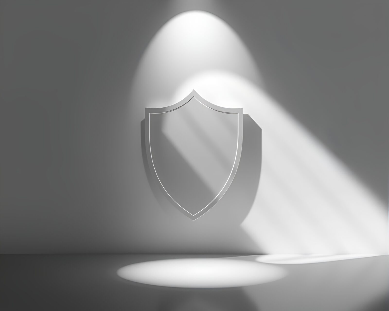 Stunning image of shield casting fluid shadows in spotlight