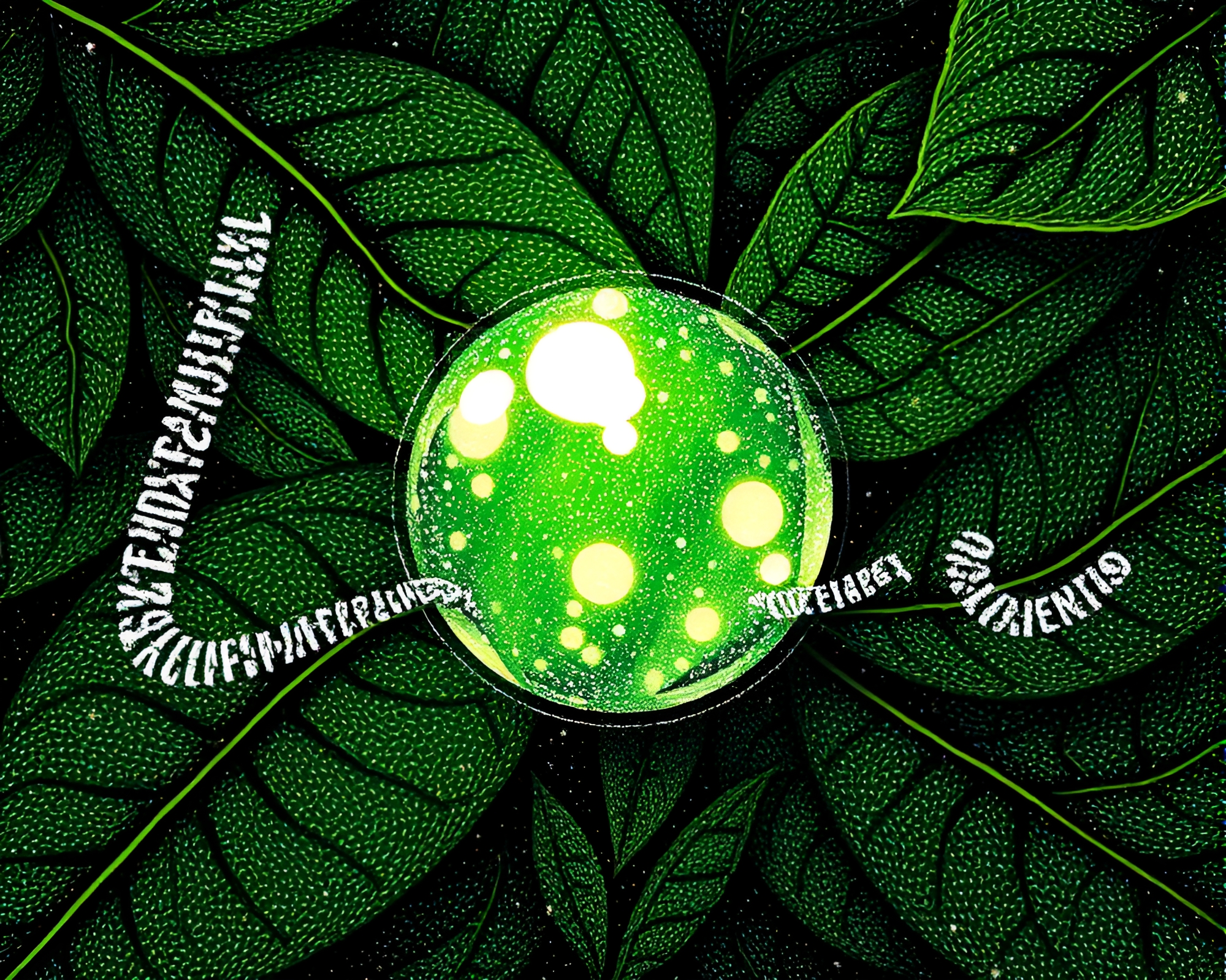 Intricate Leaf Vein Handwritten Disco Ball – free AI stock image