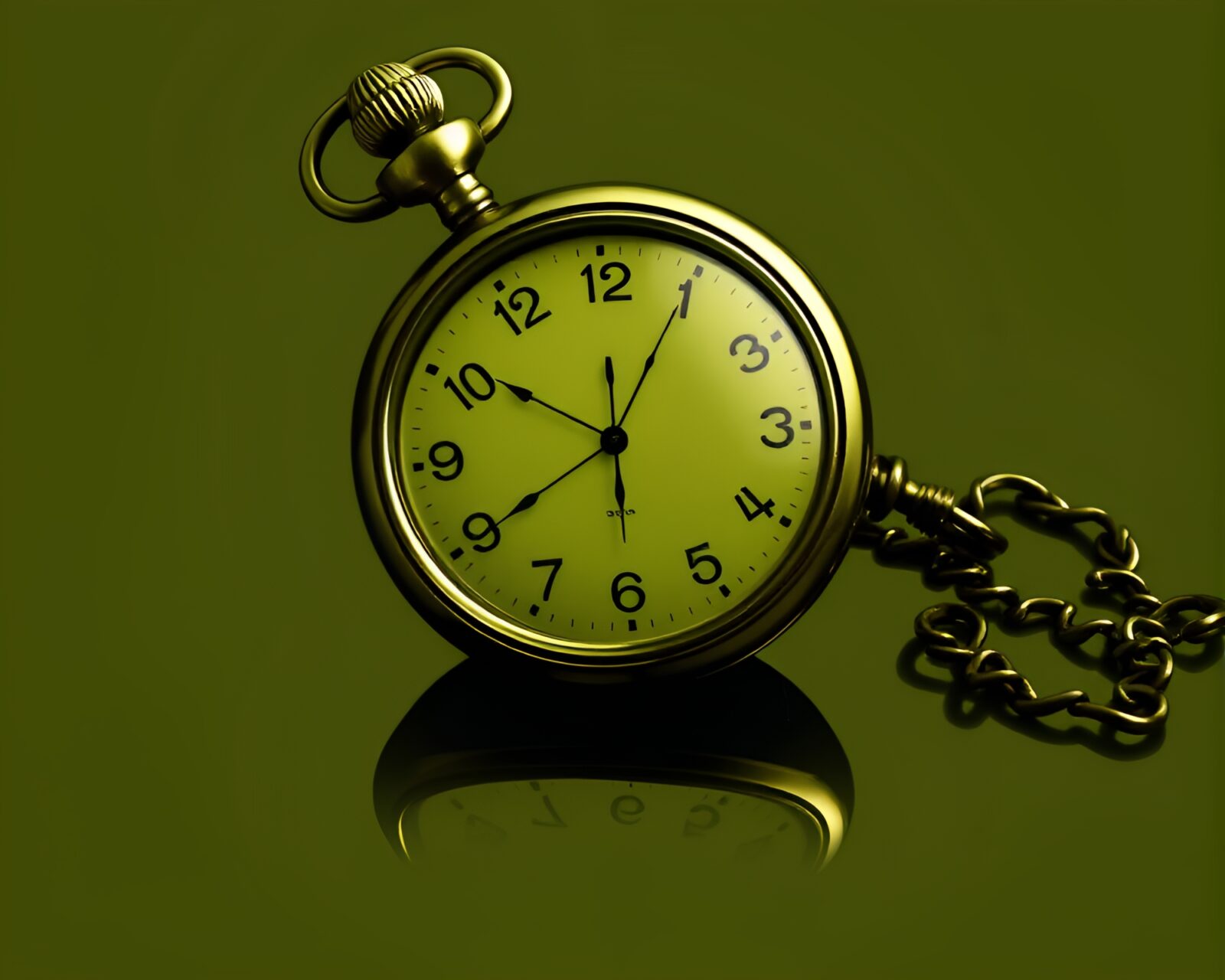 Halftone image of fragmented mirror reflecting vintage pocket watch