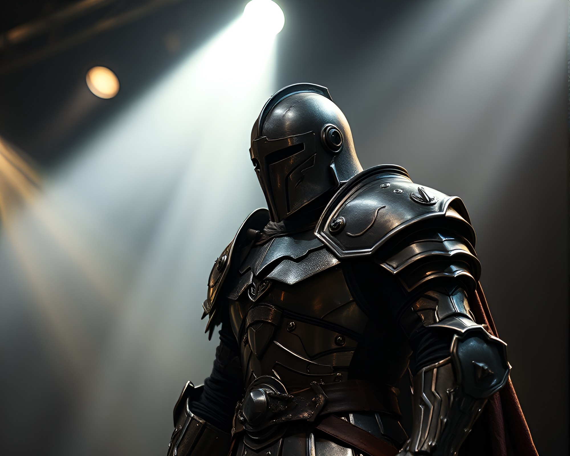 Fantasy Armor Bursting Through Torn Edges – free AI stock image