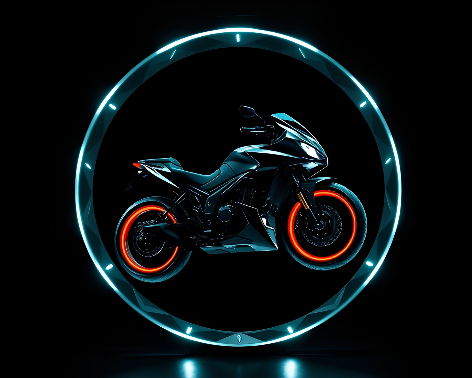 Futuristic Hoverbike in Noir Origami Setting – free AI stock image