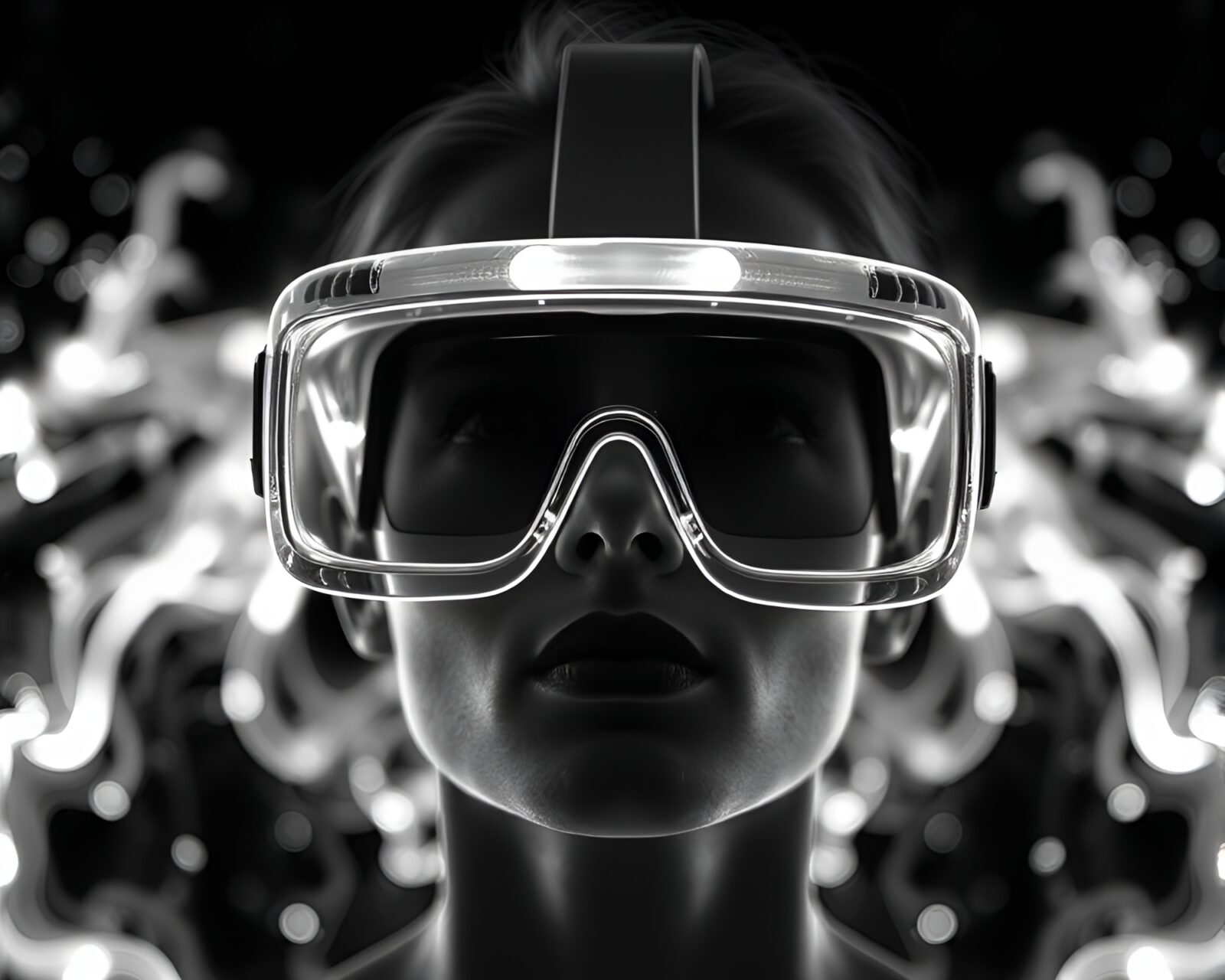 Stylish AR glasses with mesmerizing fractal light patterns