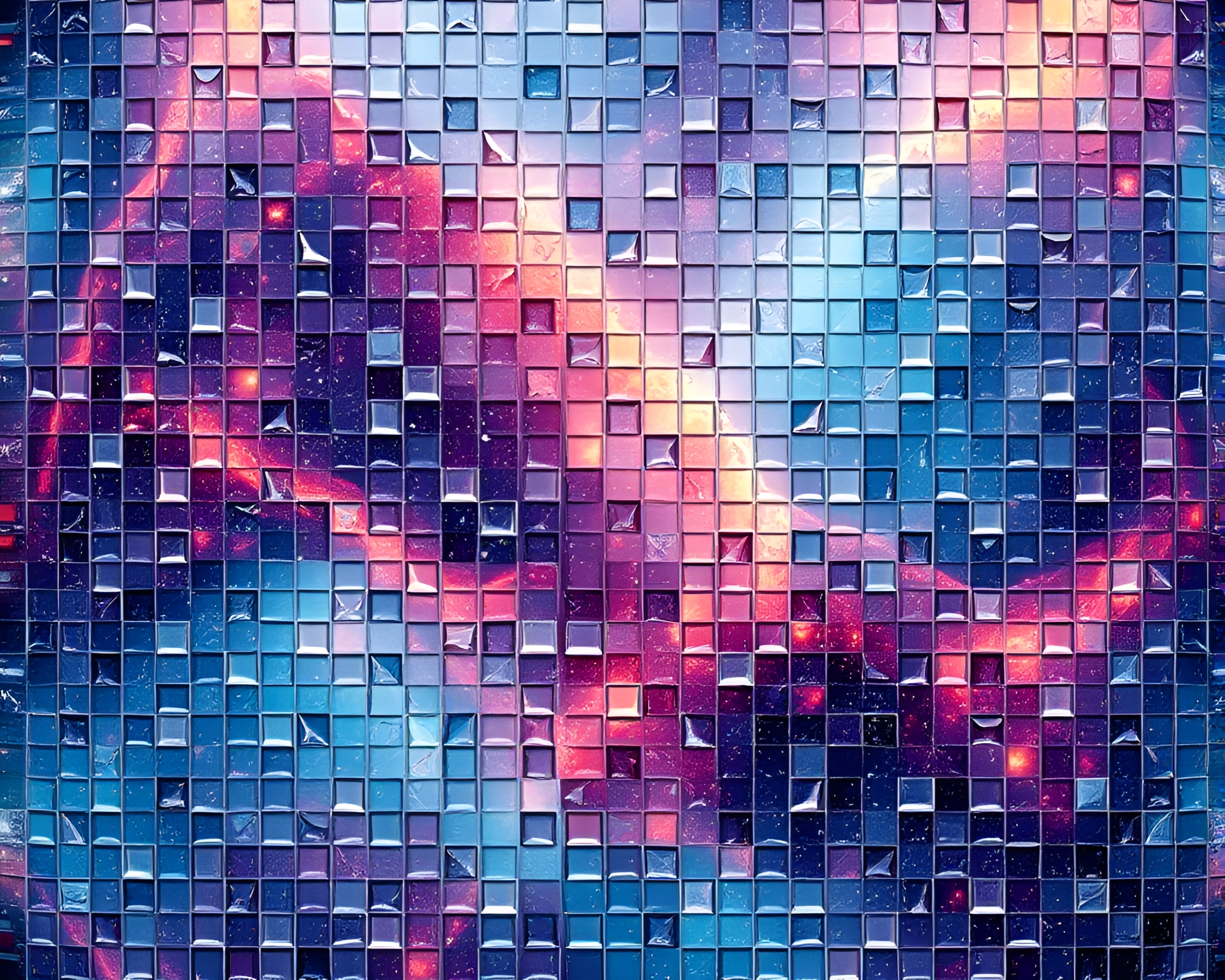 Cosmic Murano Glass Mosaic Artwork – free AI stock image