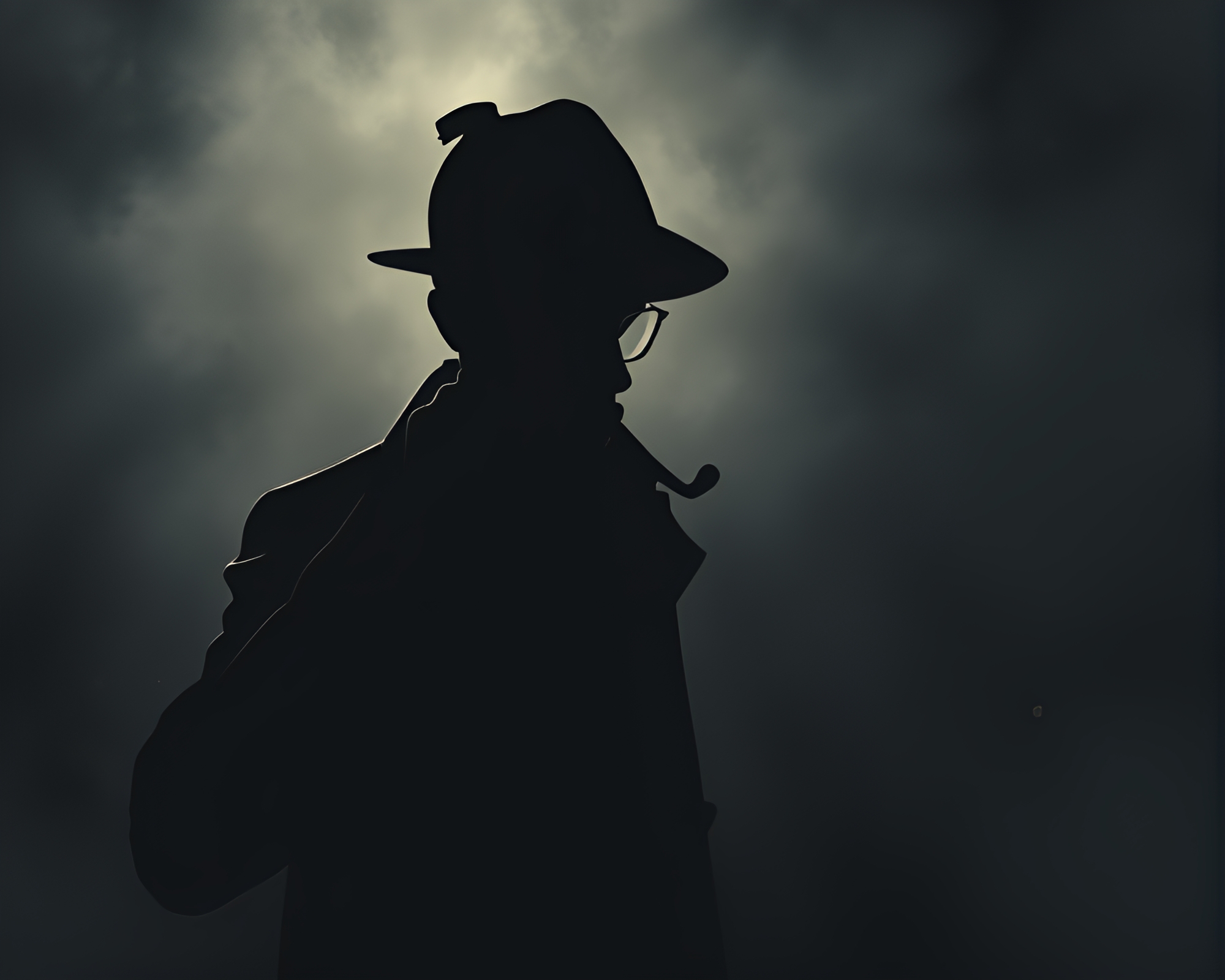Prism Refracted Sherlock Holmes Silhouette Investigation – free AI stock image