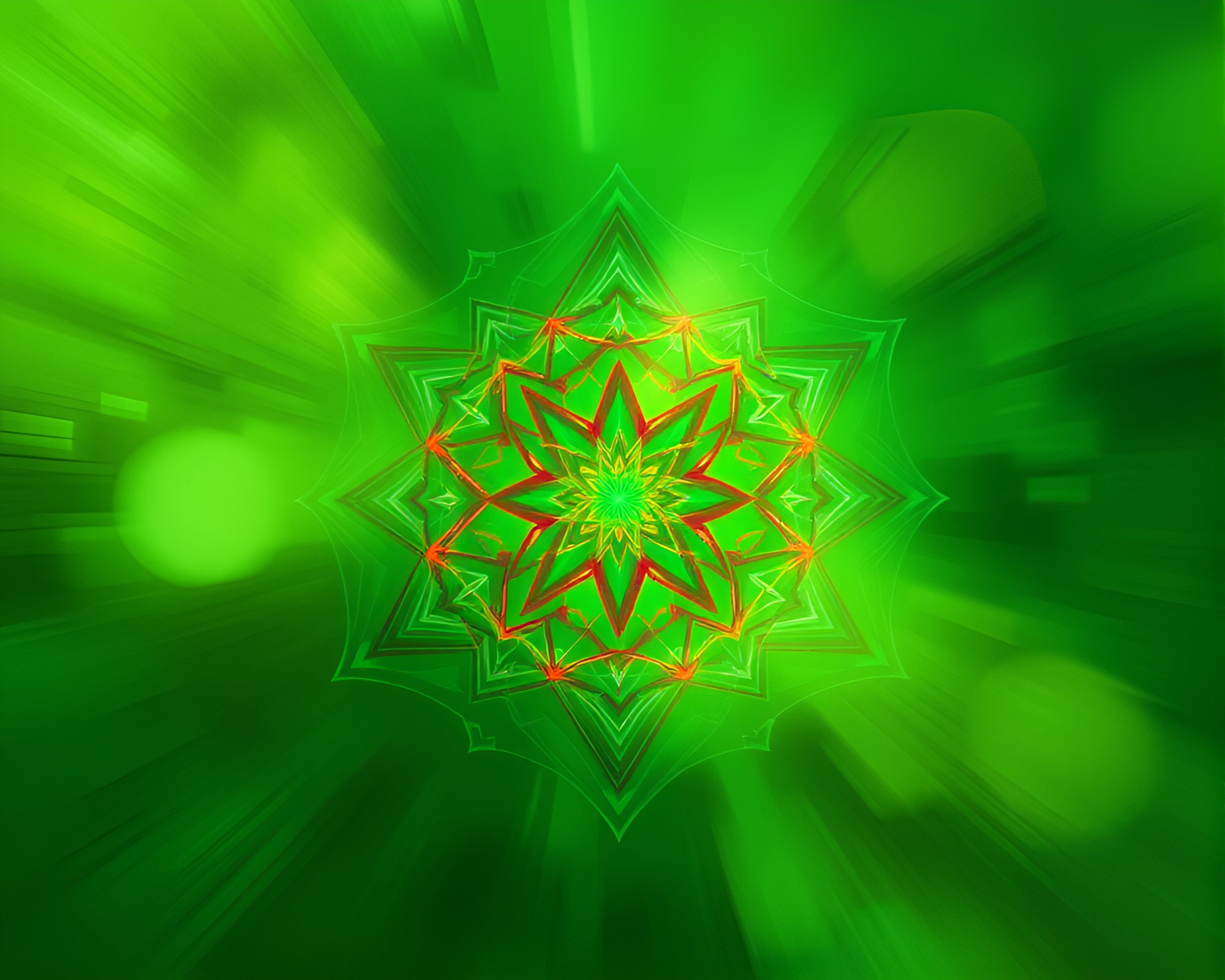 Emerald Sacred Geometry in Organic Motion Blur Symphony – free AI stock image