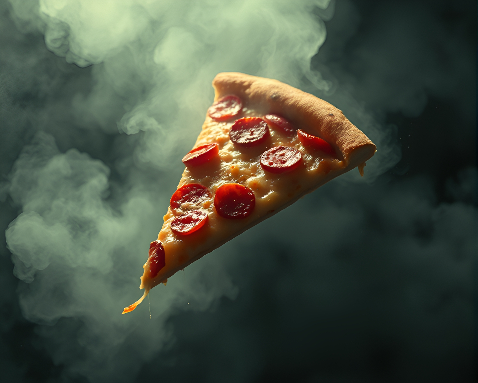 Surreal Pizza Slice Floating in Stardust Cosmos – free AI stock image