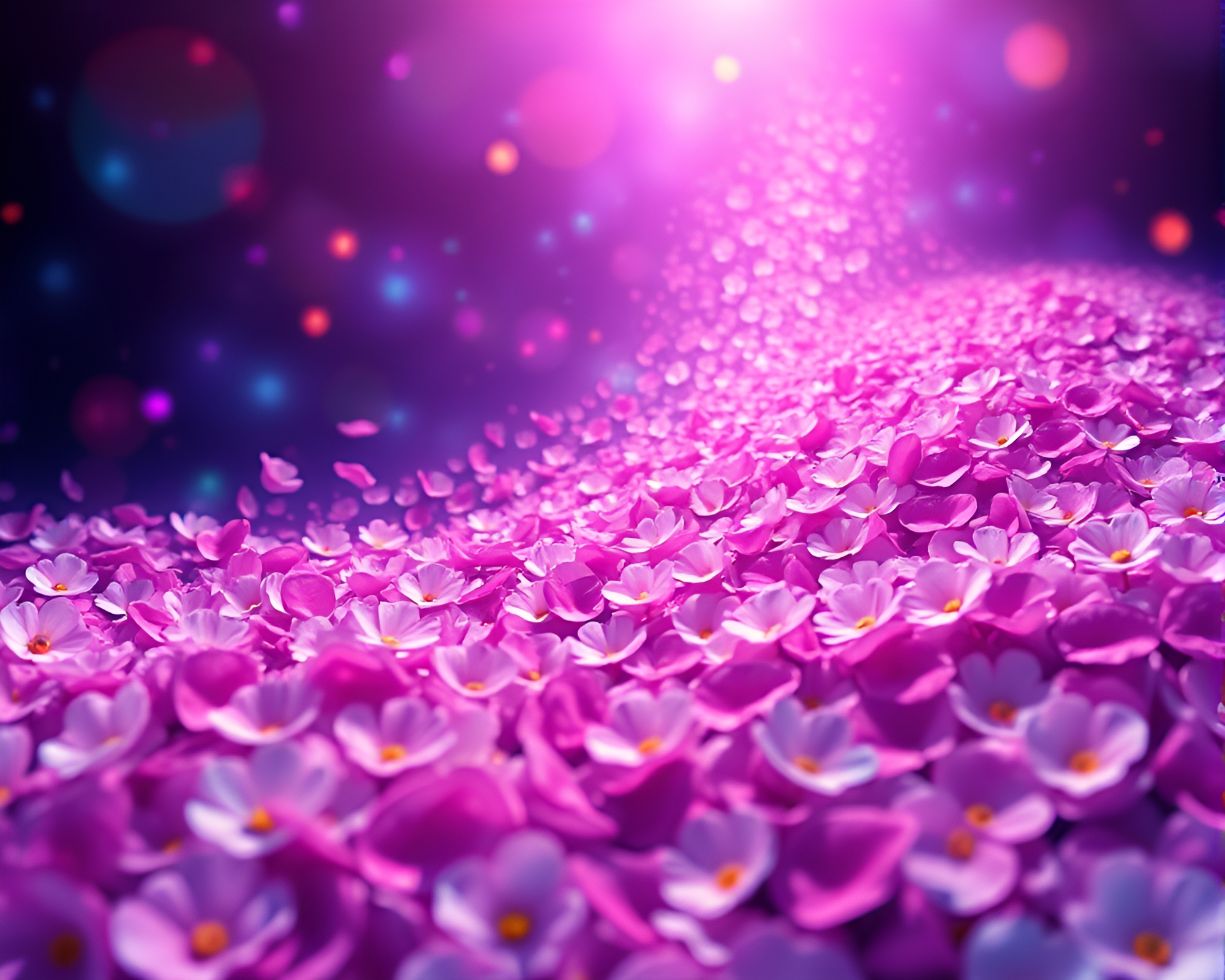 Surreal Retro Wave Grid Flower Petals Digital Painting – free AI stock image