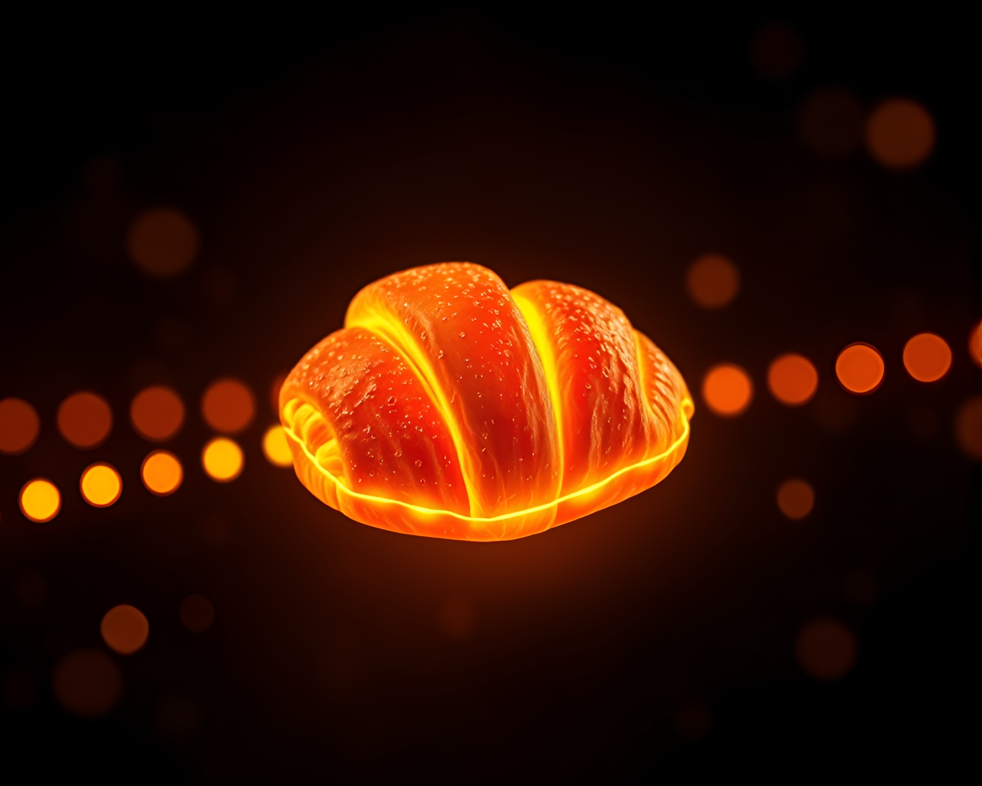 Enchanted Film Sprocket Croissant Illuminated in Cel Shading – free AI stock image