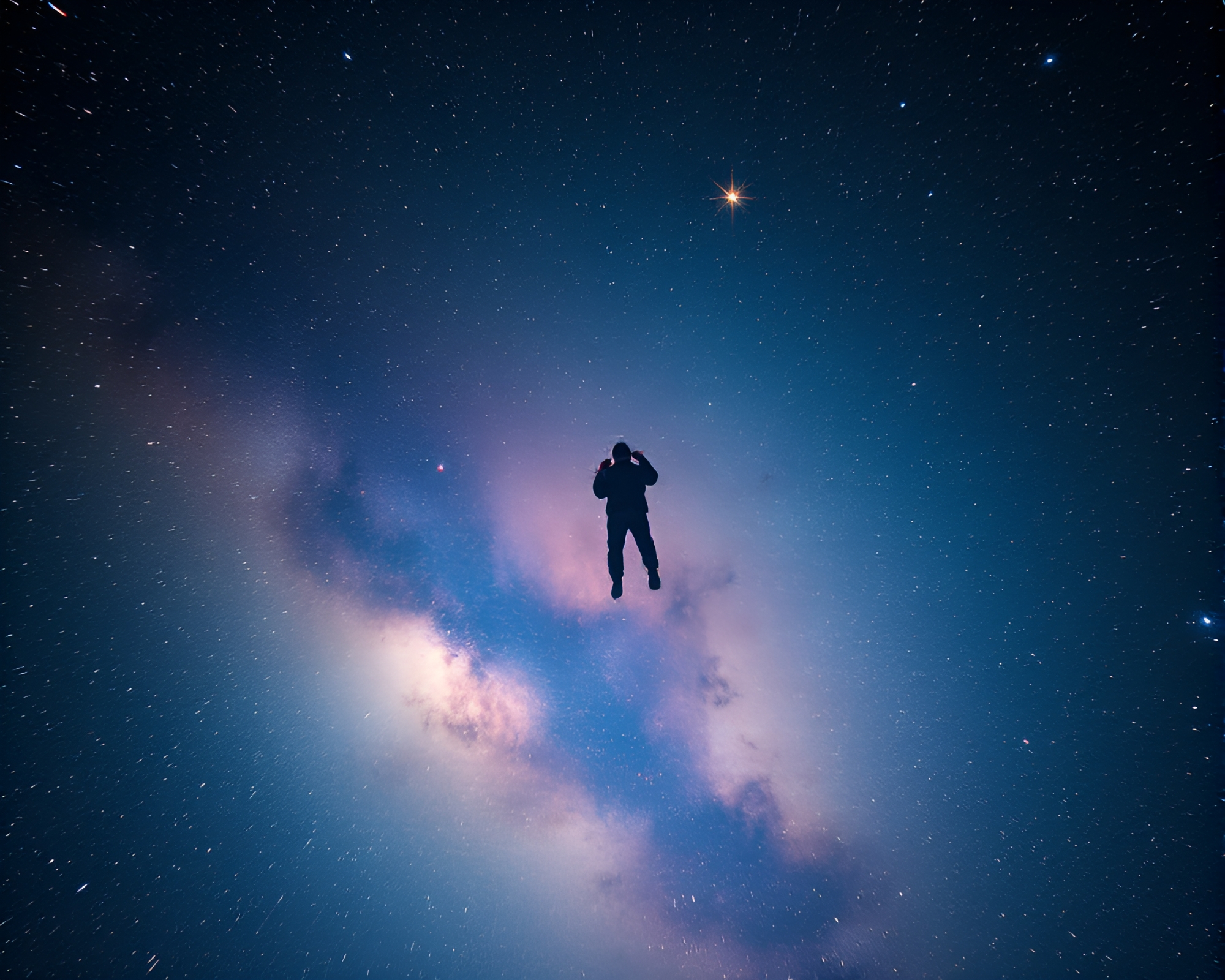 Celestial Nebula Sparkler Trails Hyper-Realistic Scene – free AI stock image