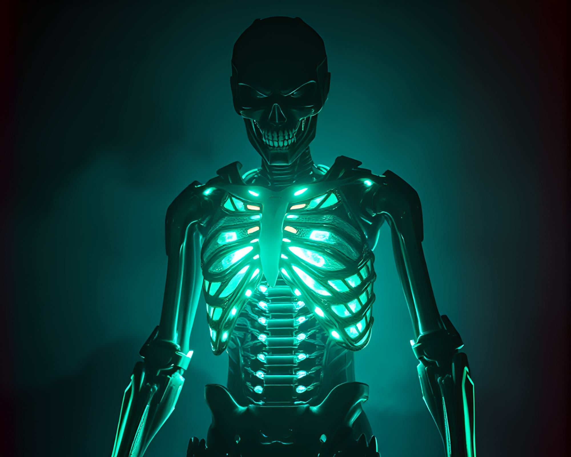 Technological Exoskeleton Suit in Spotlight – free AI stock image