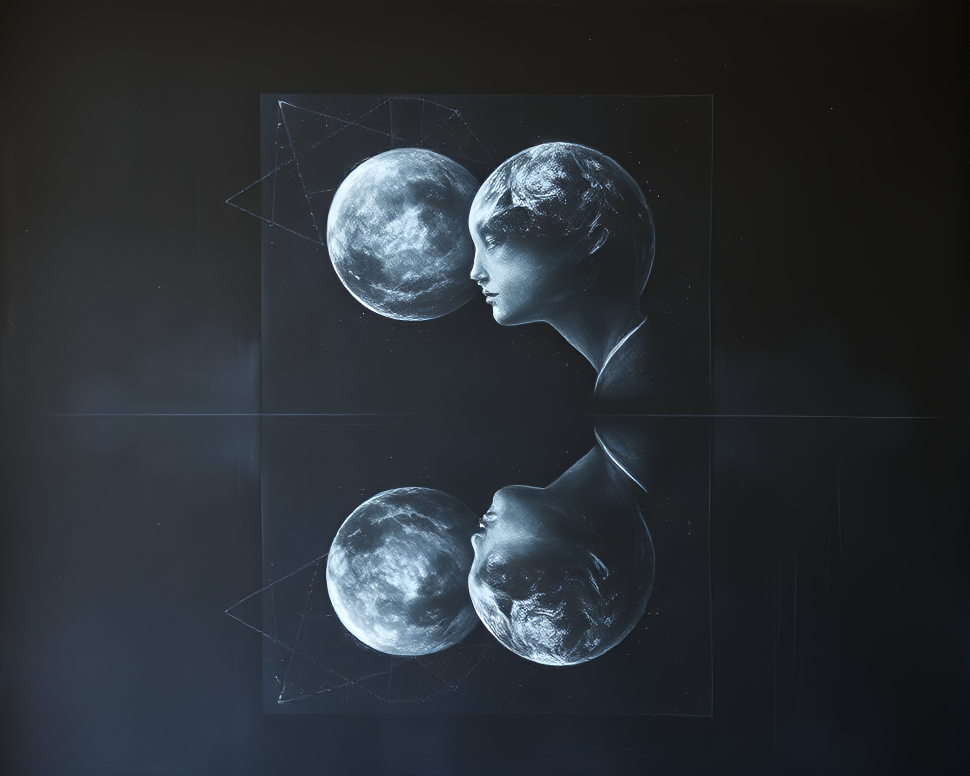 Astral Projection Double Reflection Composition – free AI stock image