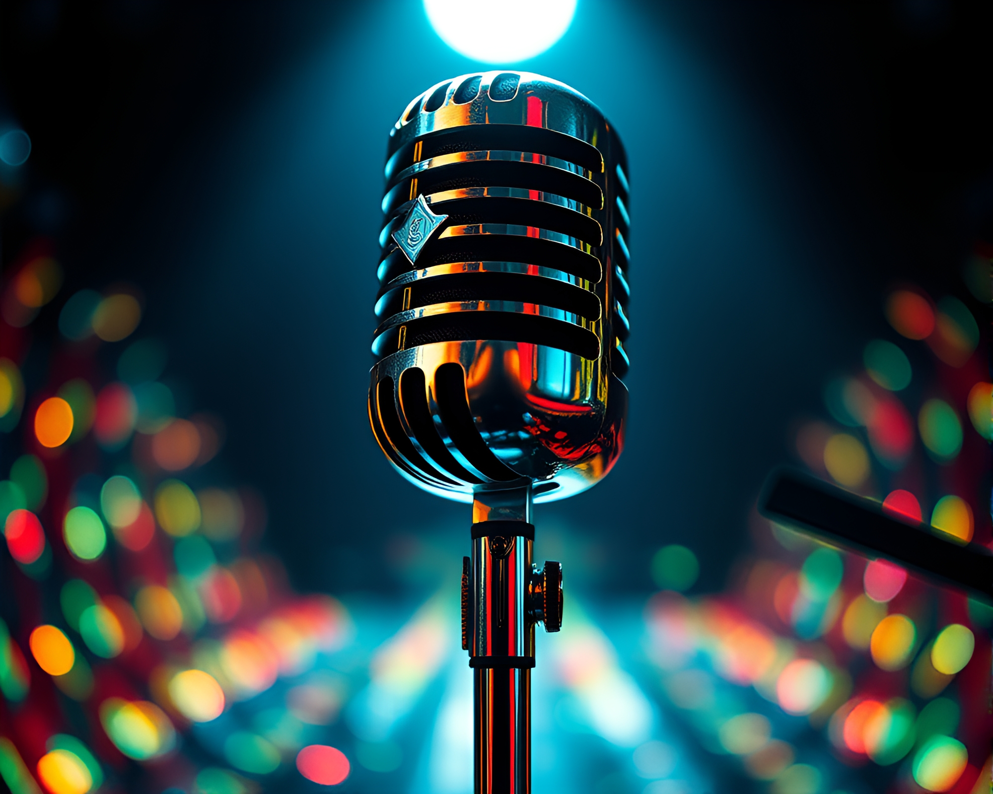 Dystopian Microphone Prism Refraction – free AI stock image