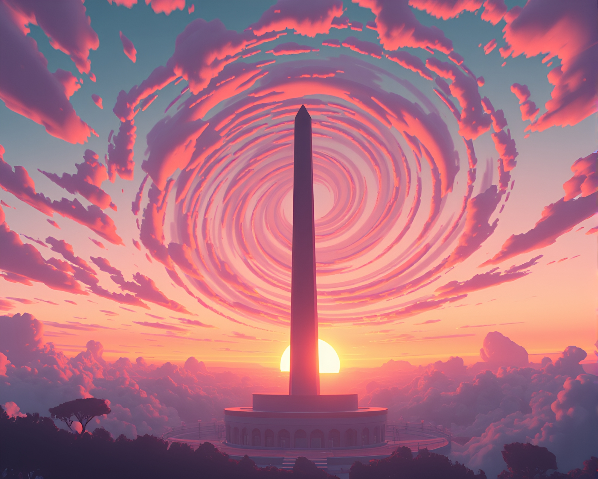 Vortex Obsidian Portal at Sunrise – free AI stock image