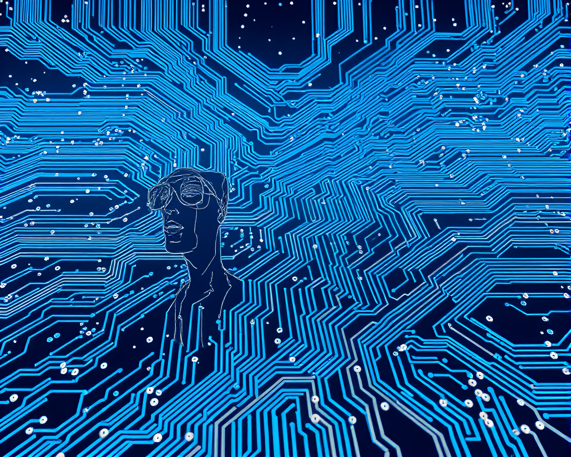 Time Traveler’s Frigid Circuit Journey – free AI stock image